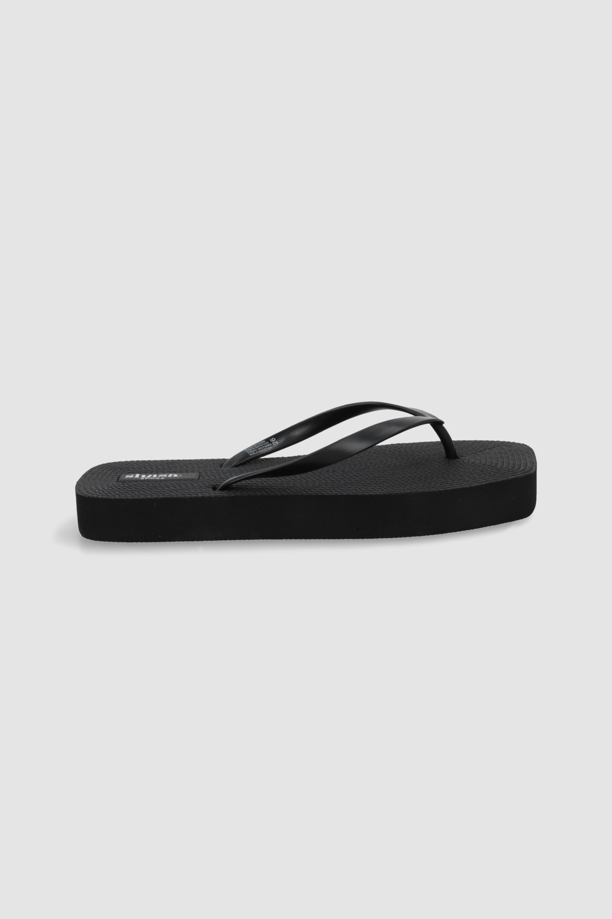 Flip flop plataforma punta cuadrada NEGRO