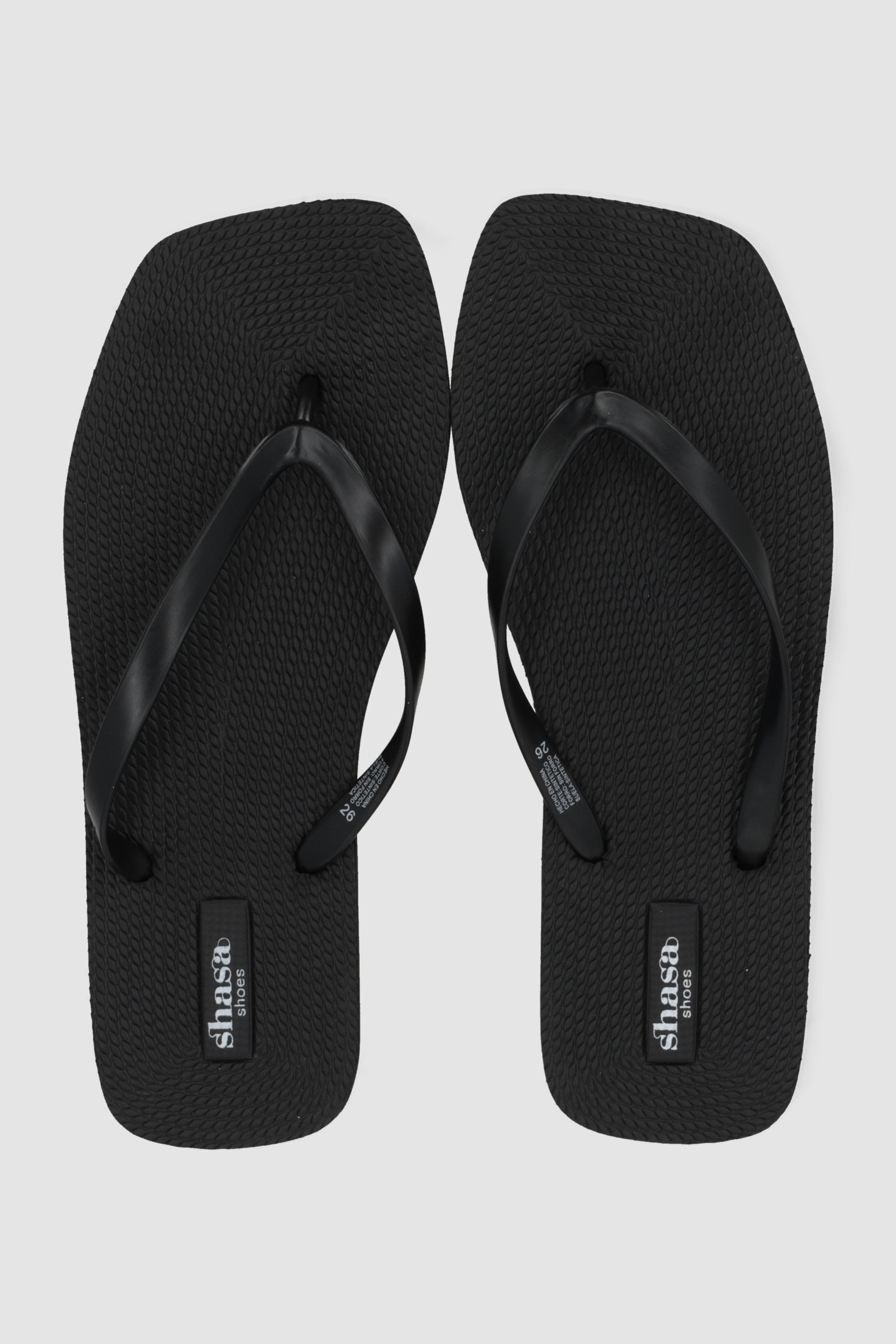 Flip flop plataforma punta cuadrada NEGRO