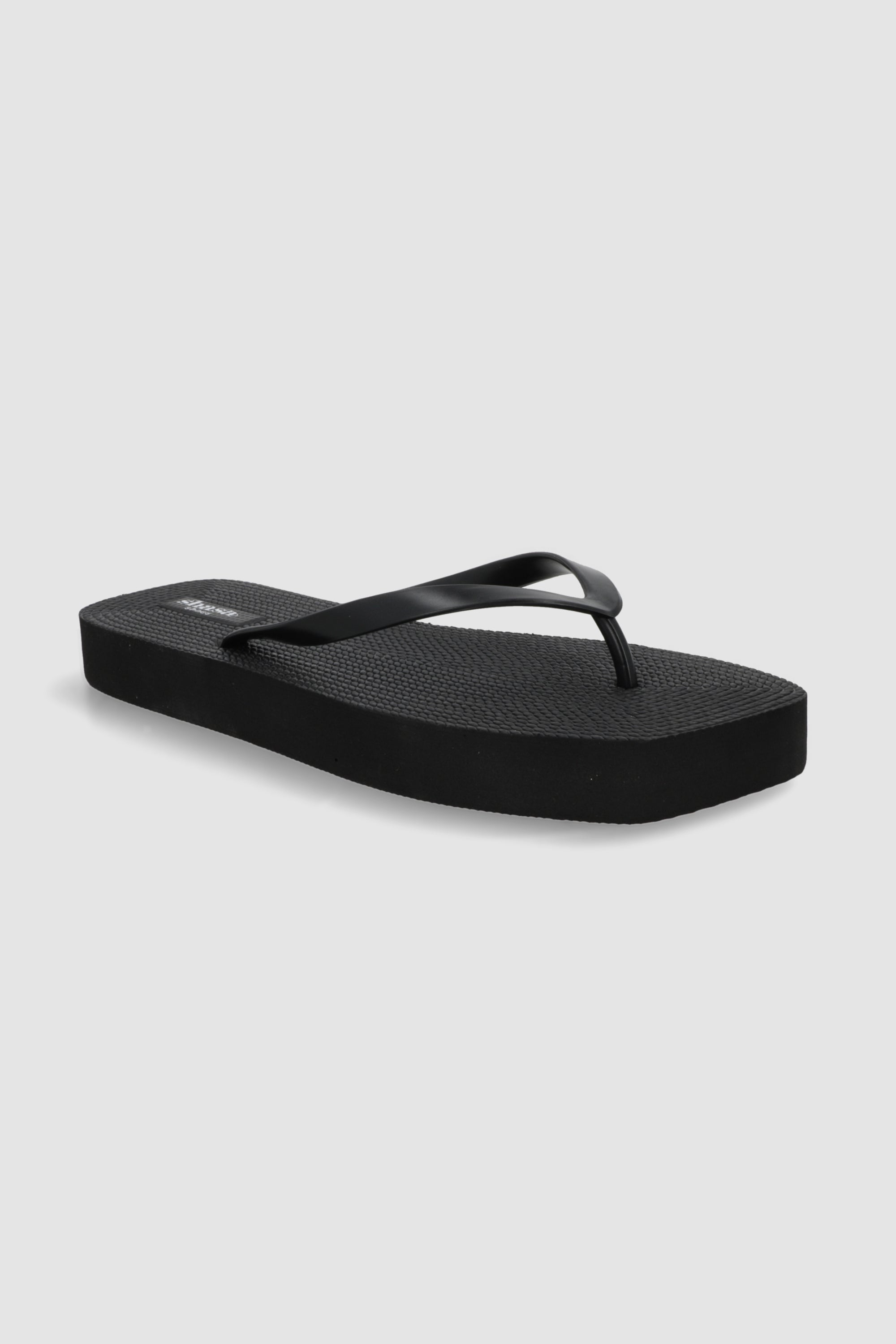 Flip flop plataforma punta cuadrada NEGRO