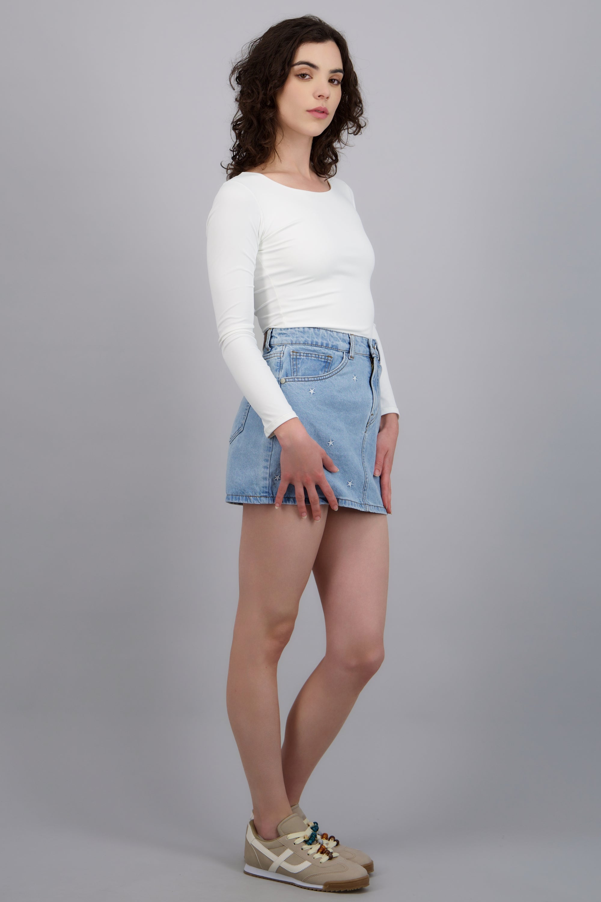 Falda recta estrellas LIGHT WASH