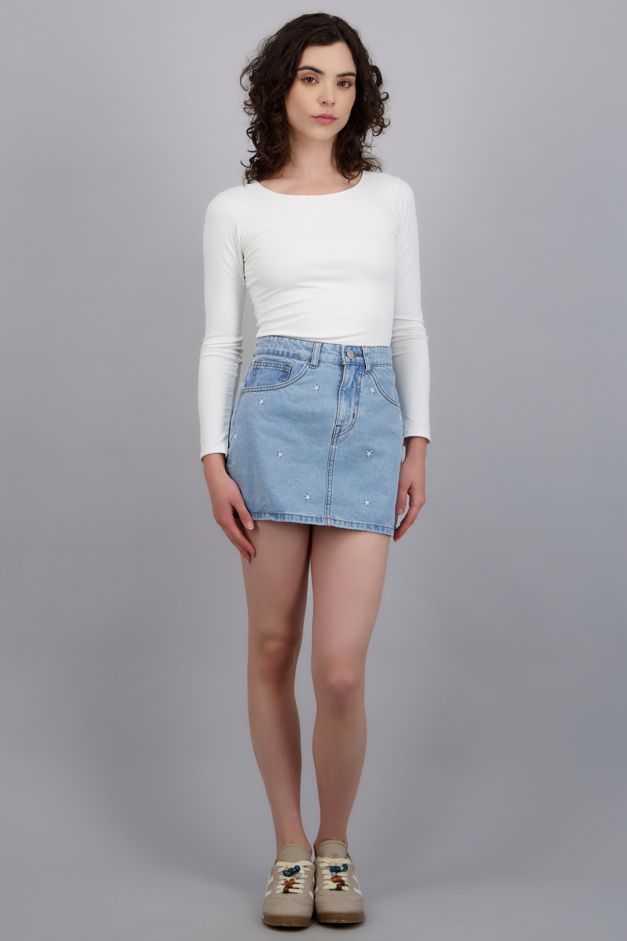 Falda recta estrellas LIGHT WASH