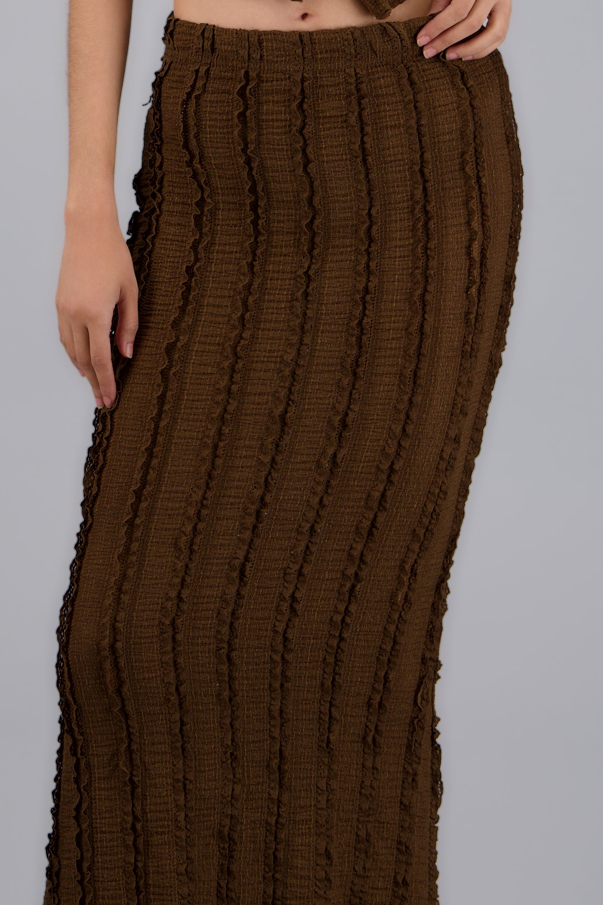 FALDA MAXI DET TEXTURA CHOCOLATE