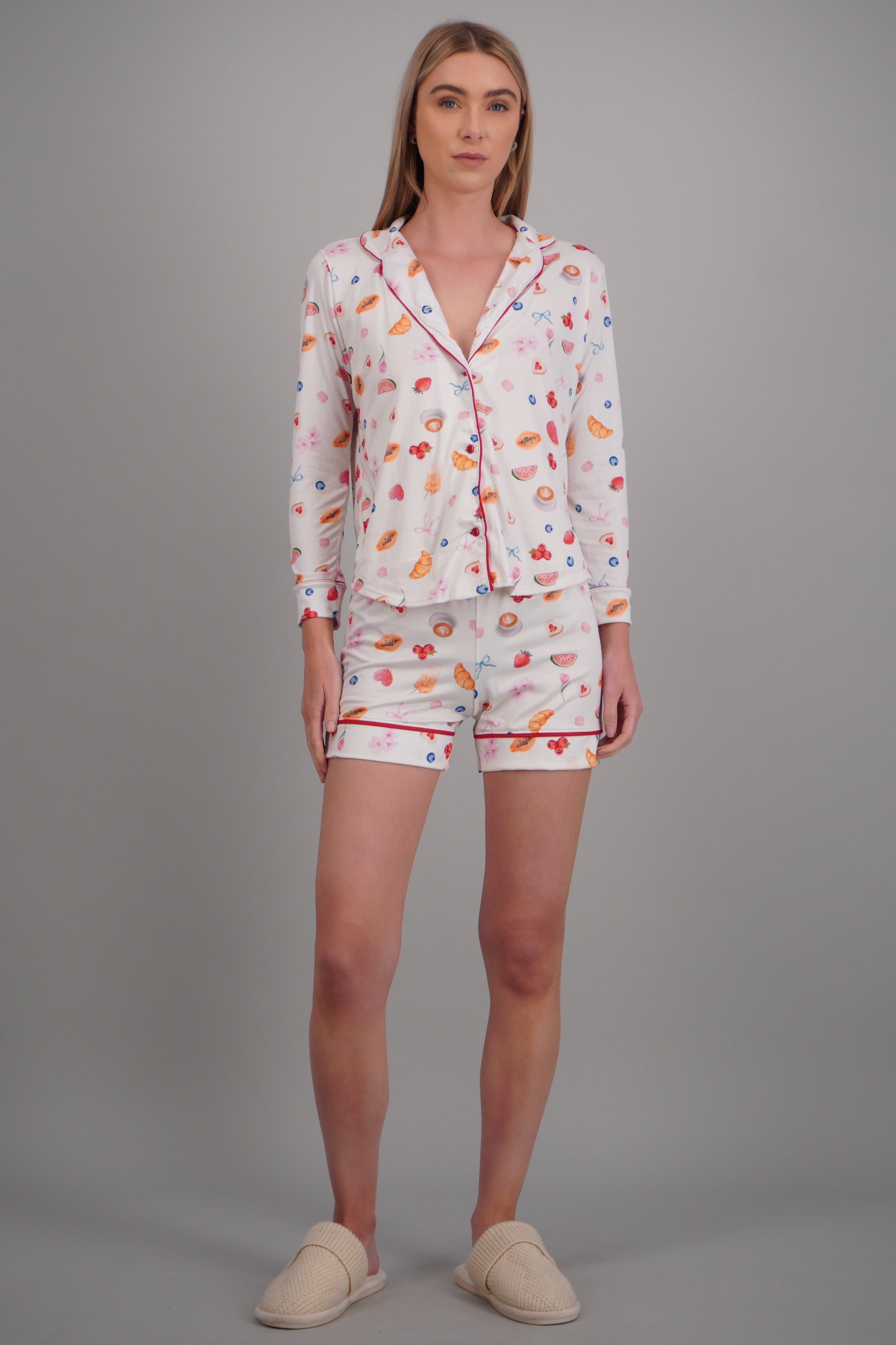Pijama estampado brunch BLANCO COMBO