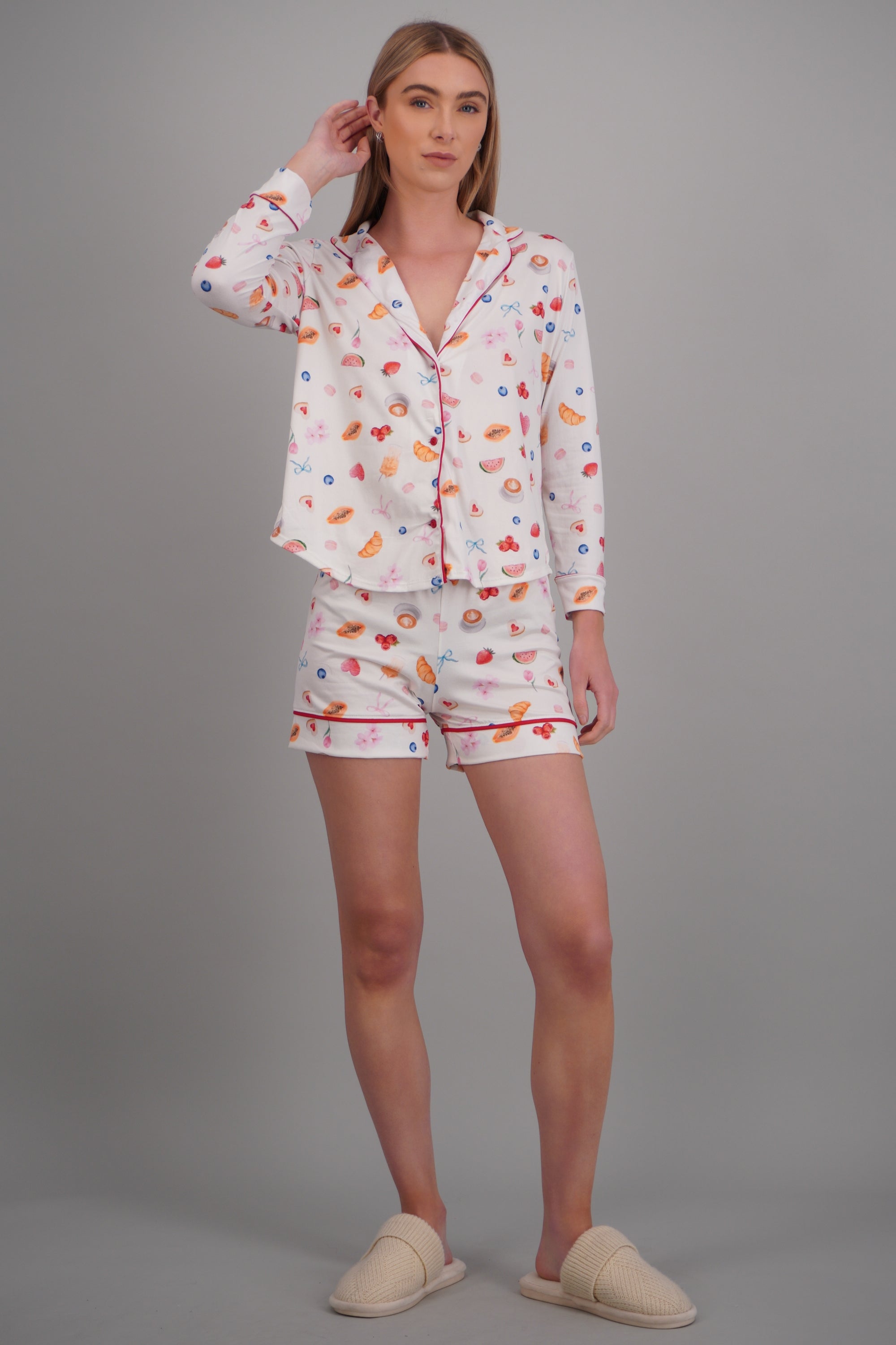 Pijama estampado brunch BLANCO COMBO