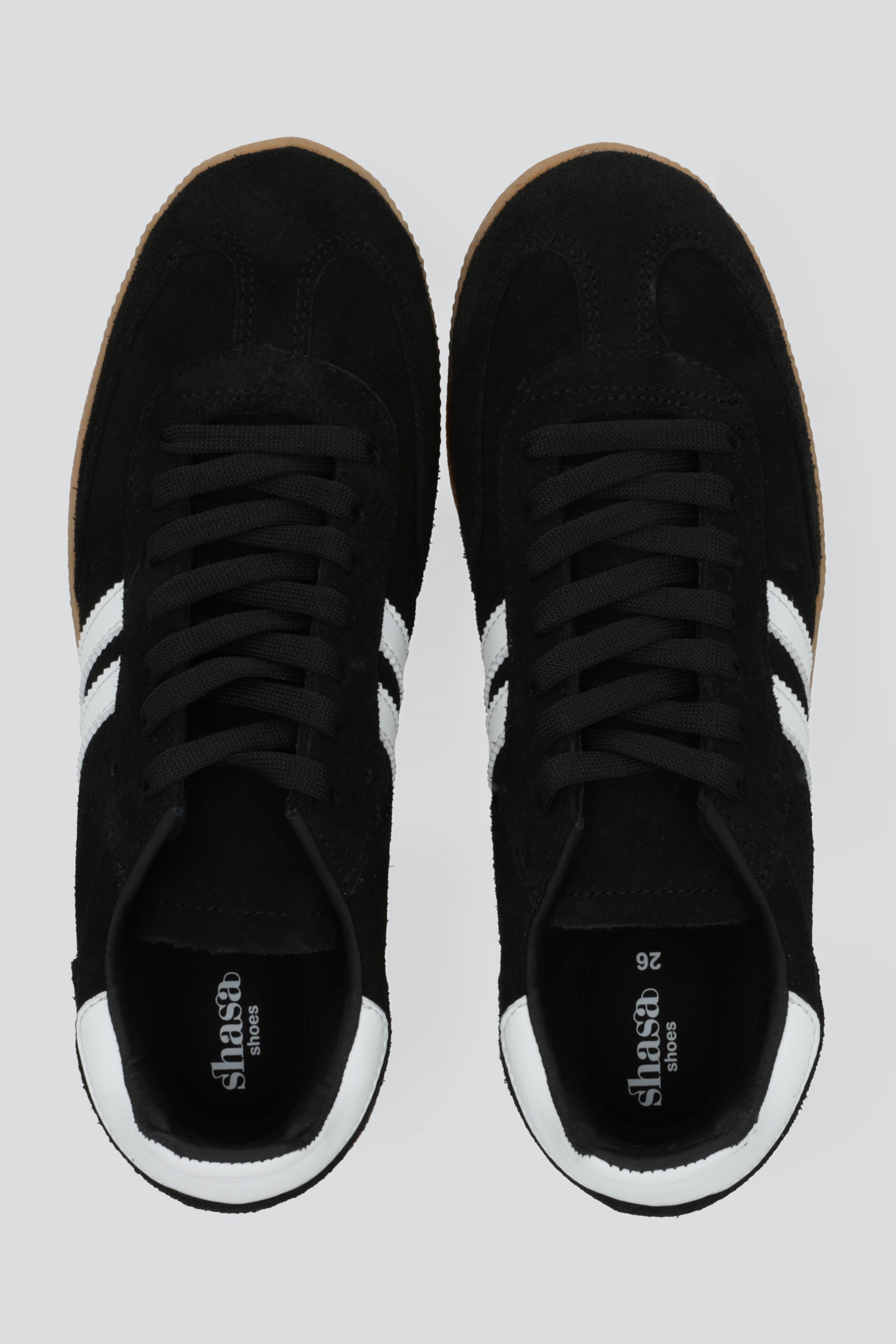 Tenis casual gamuza dos lineas NEGRO