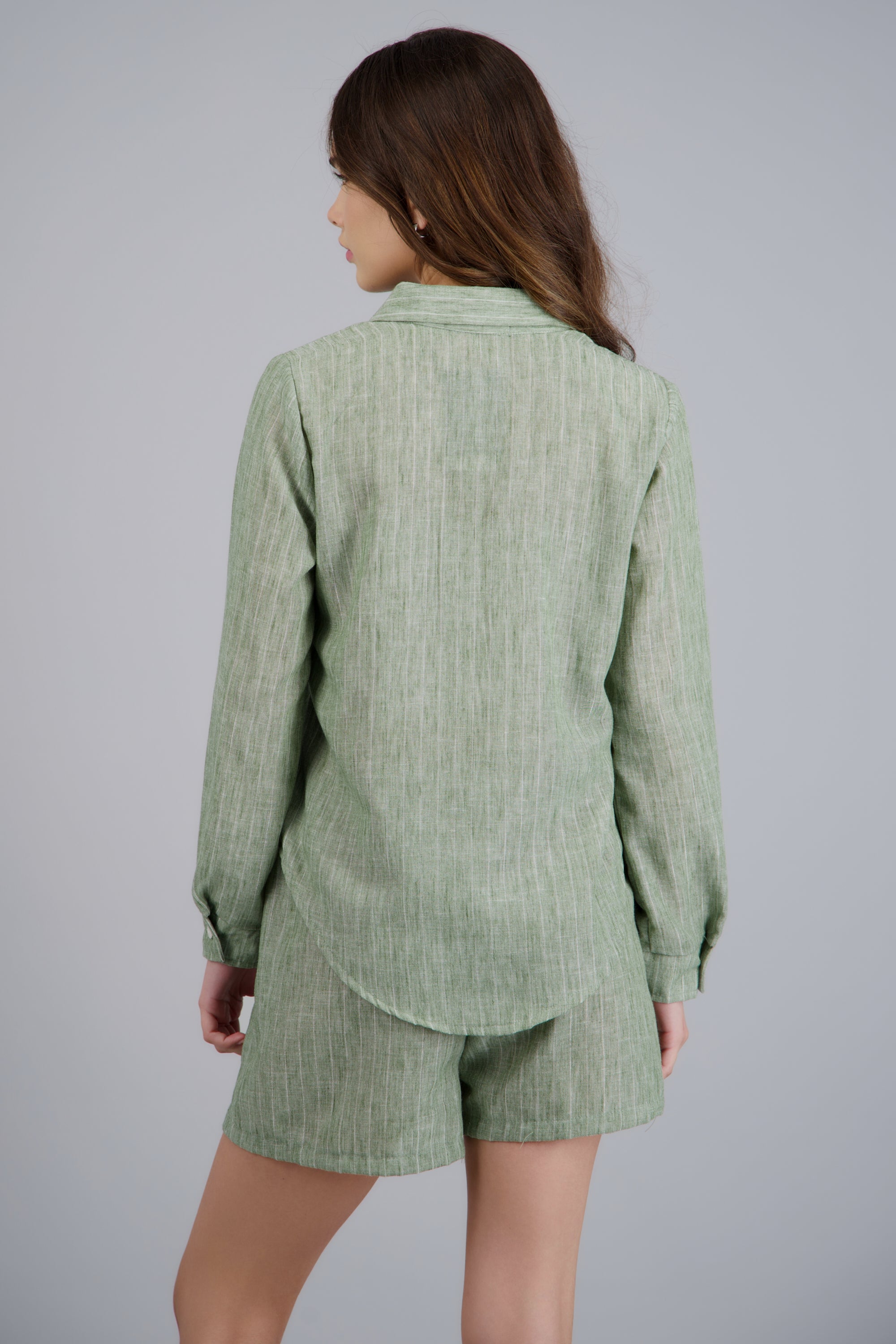 Camisa rayas detalle brillos VERDE COMBO