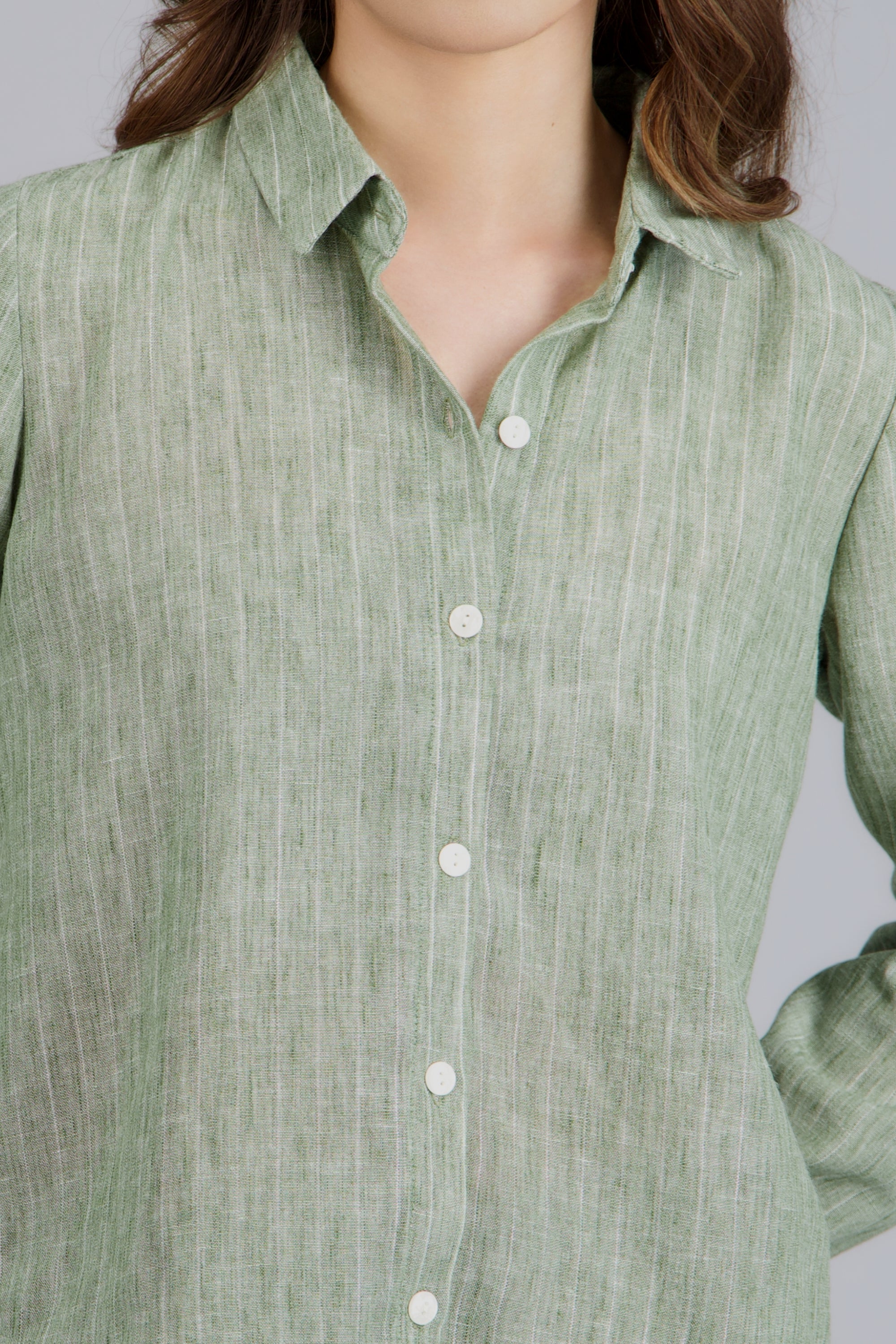 Camisa rayas detalle brillos VERDE COMBO