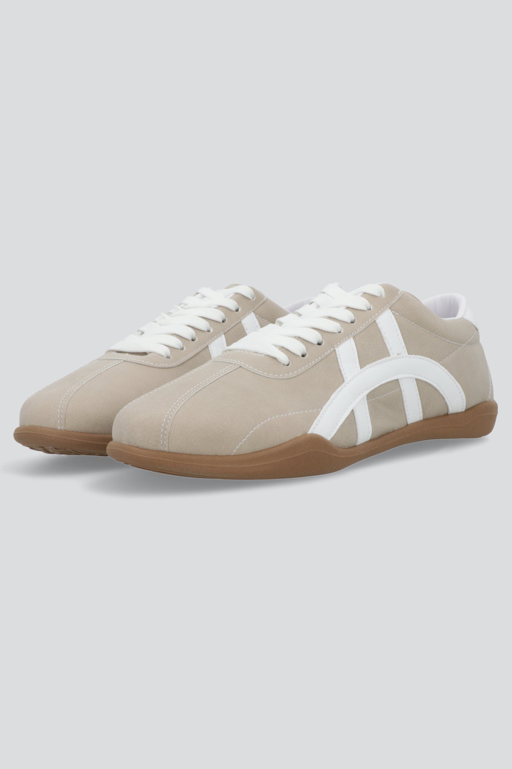 Tenis suela delgada gamucina TAUPE