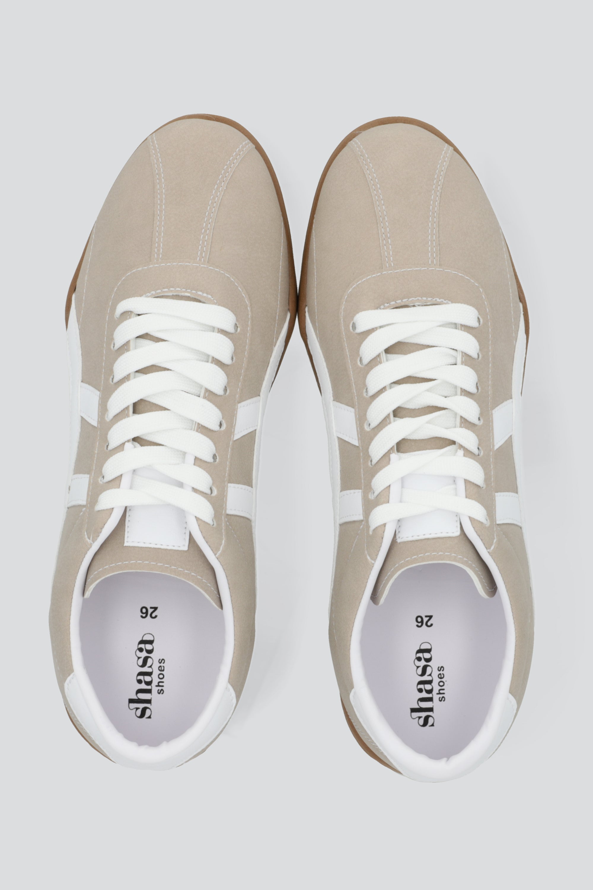 Tenis suela delgada gamucina TAUPE