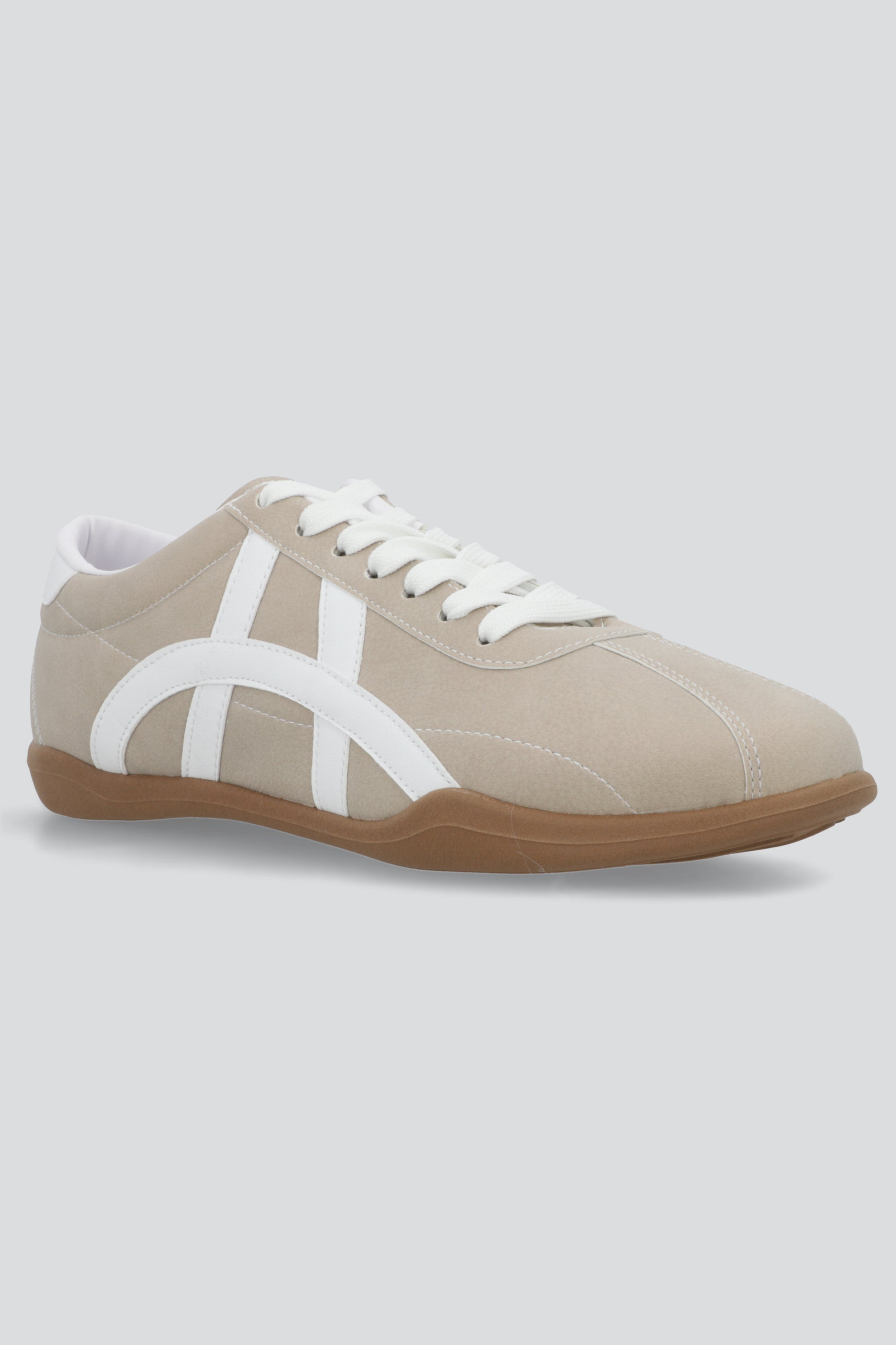 Tenis suela delgada gamucina TAUPE