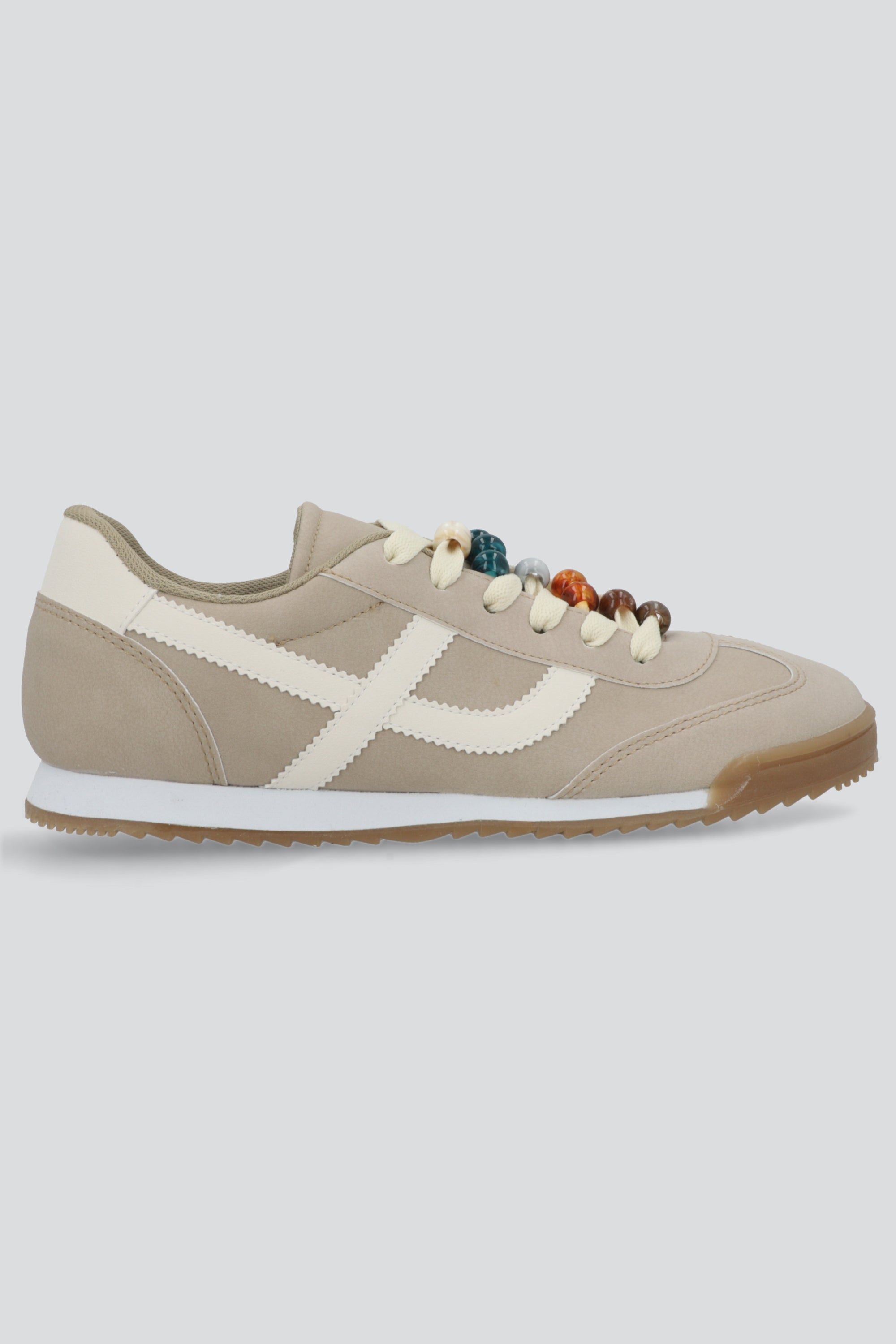 Tenis gamucina charms gemas TAUPE