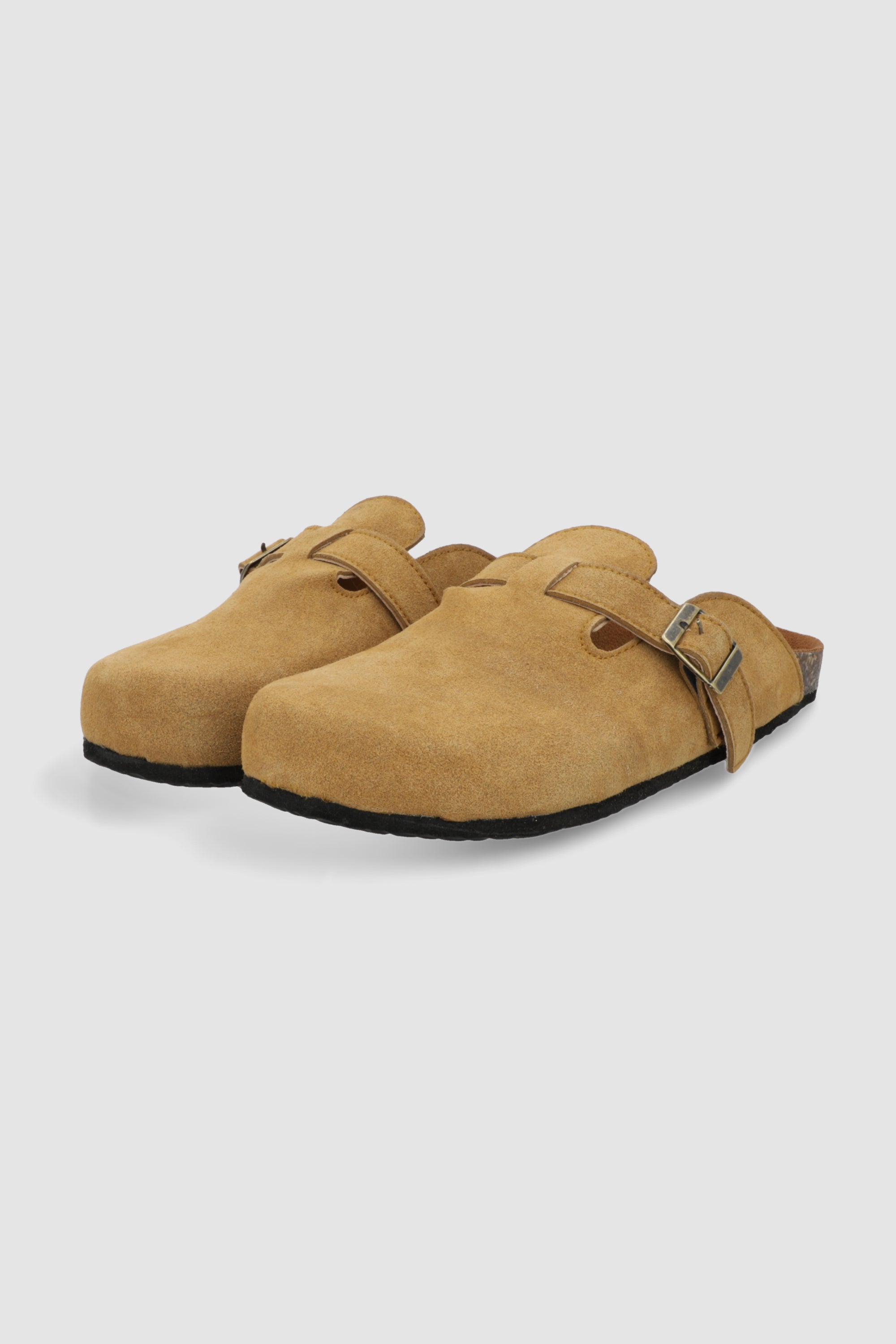 Zueco gamucina hebilla CAMELLO