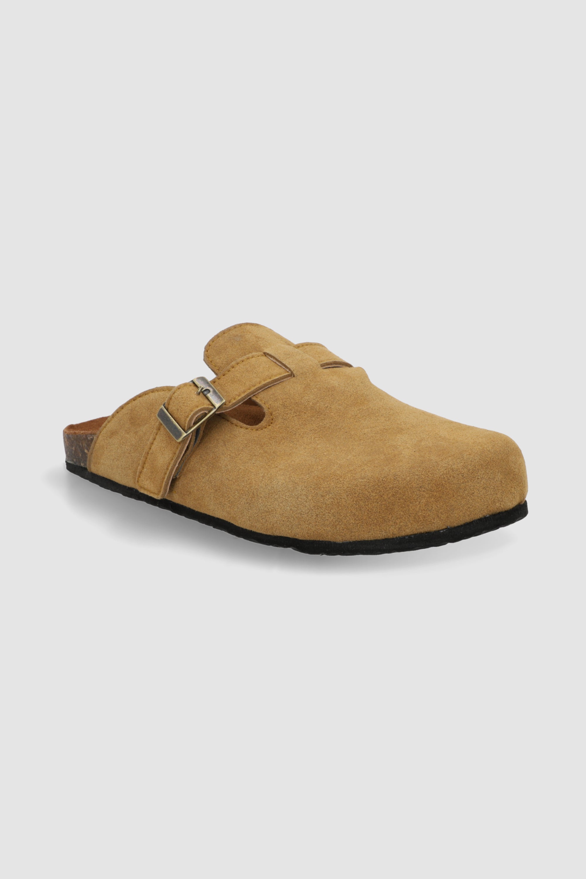 Zueco gamucina hebilla CAMELLO