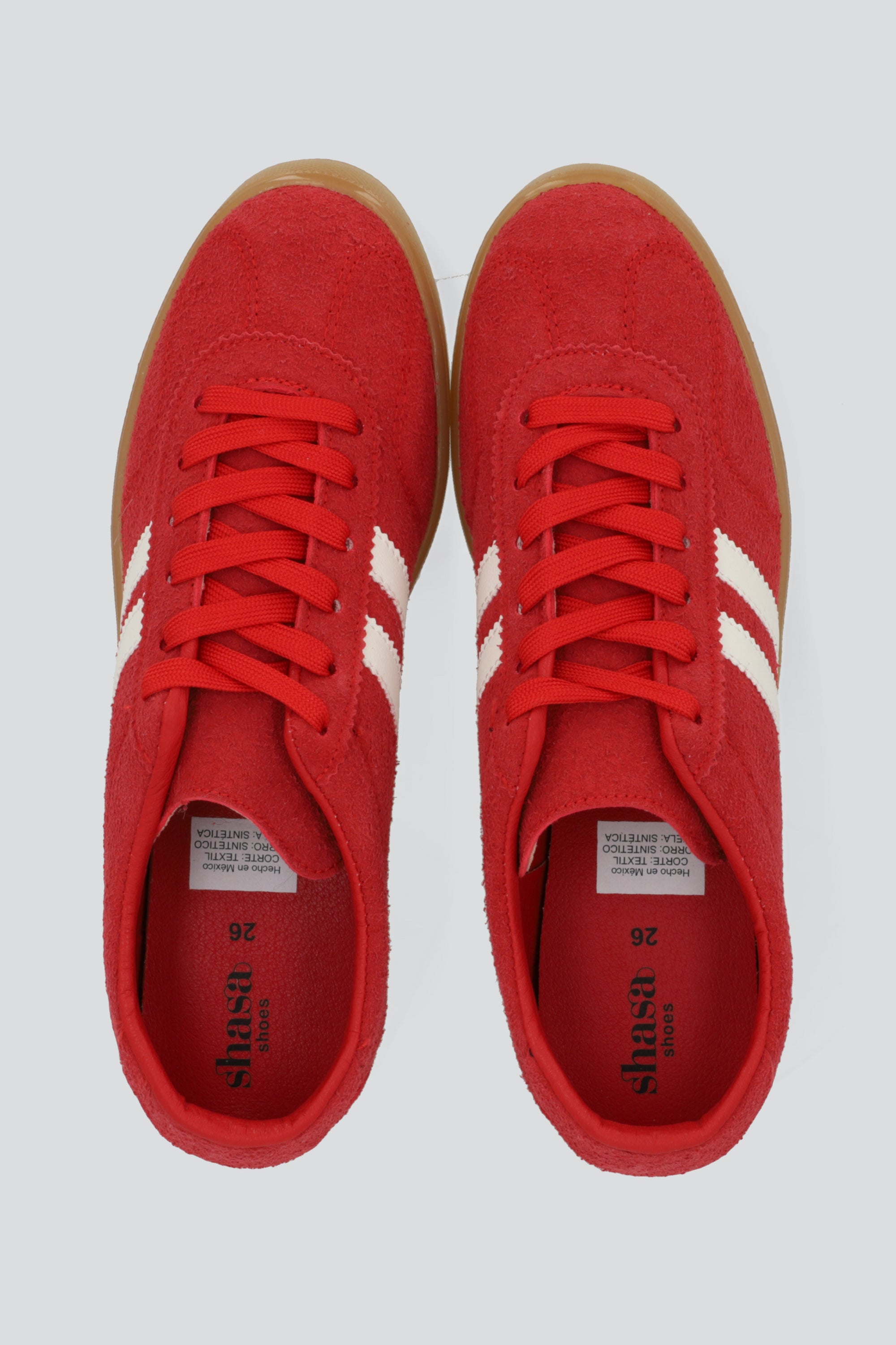 Tenis dos lineas textura ROJO