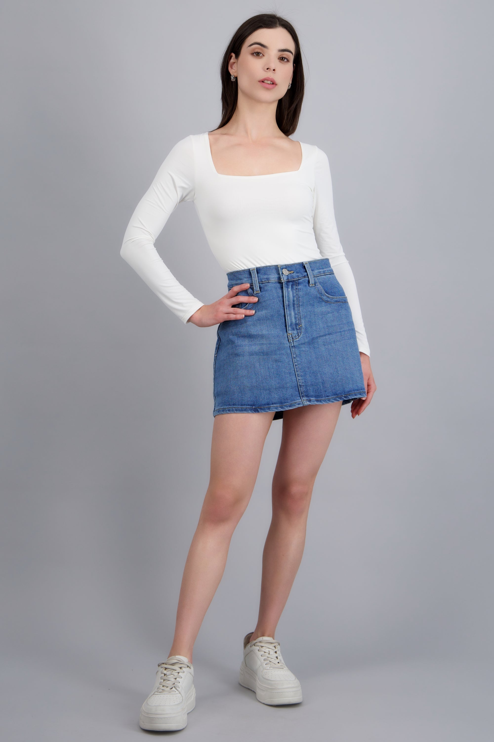 Skort básico denim MEDIUM WASH
