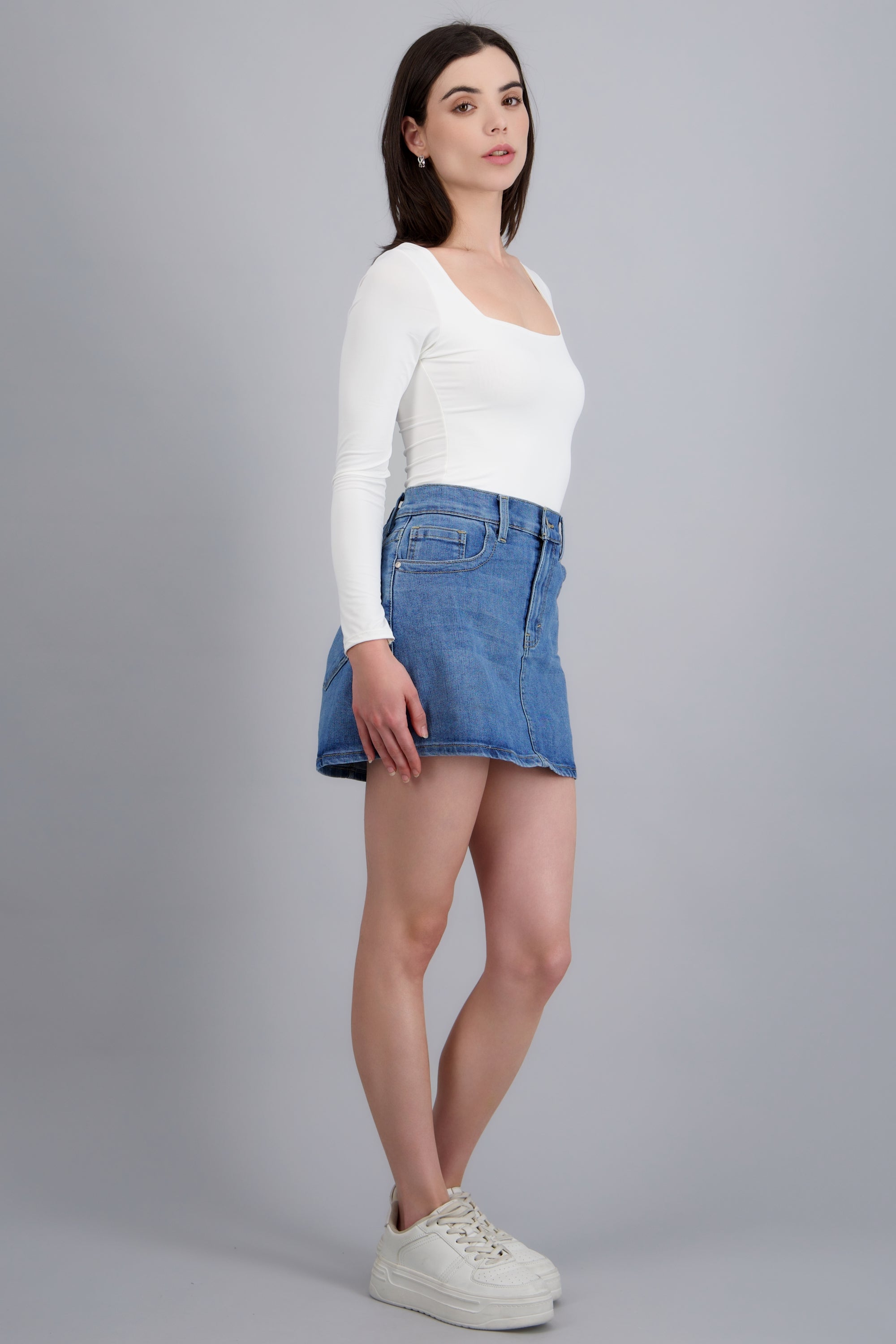 Skort básico denim MEDIUM WASH