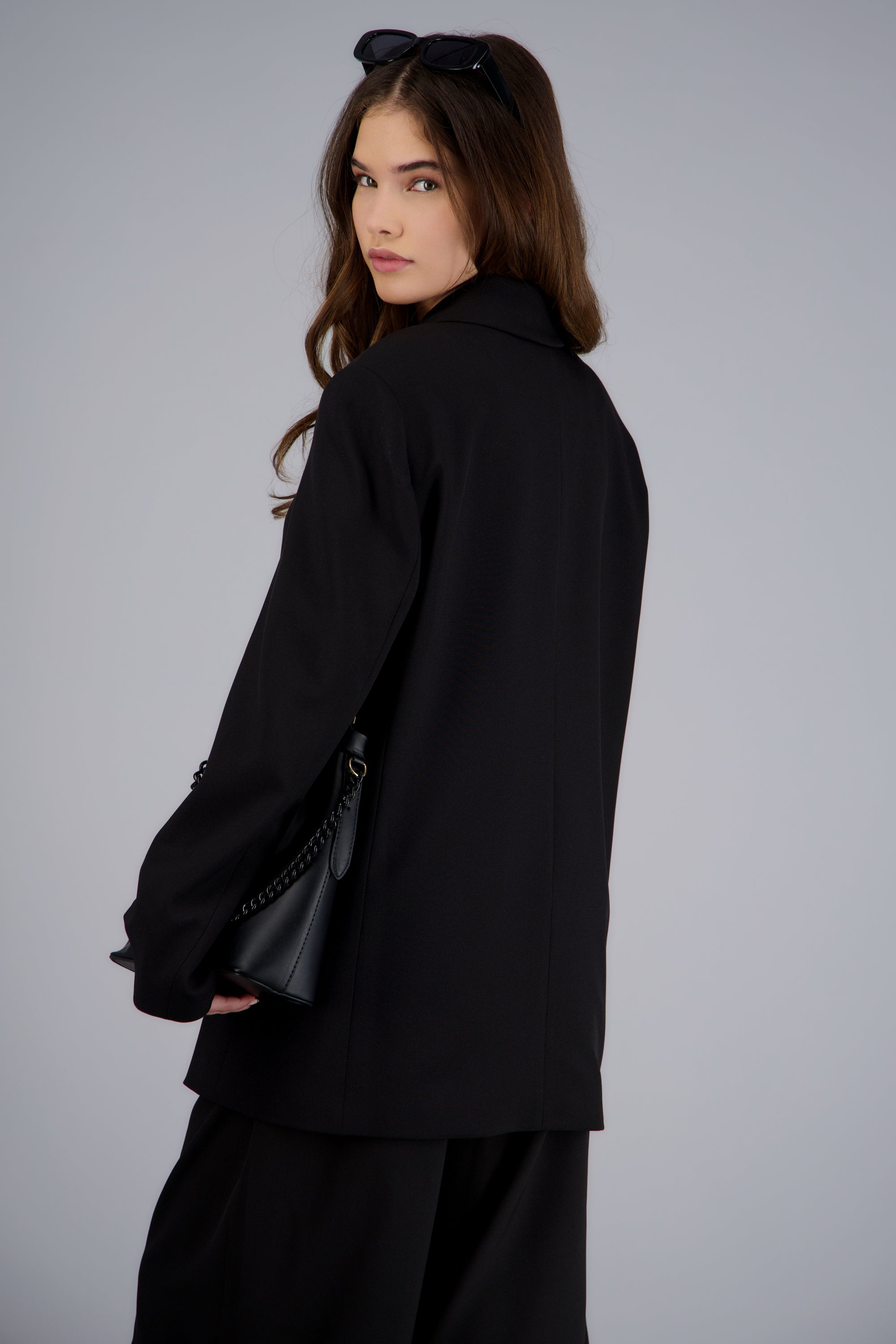 Blazer estructurado liso NEGRO