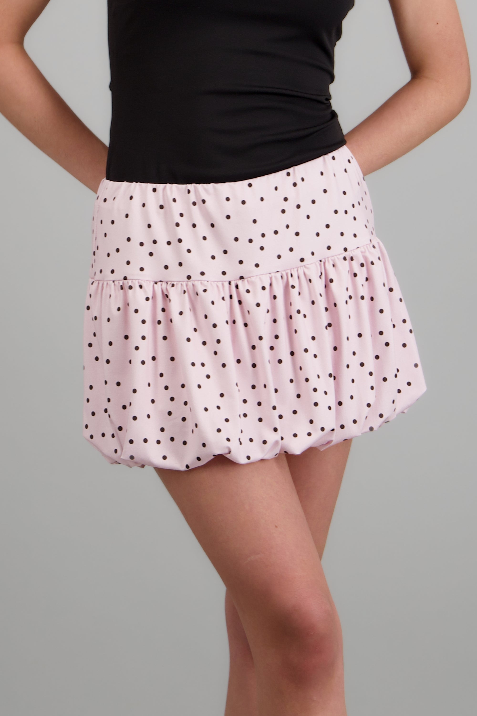 Mini falda globo polka dot CHOCOLATE