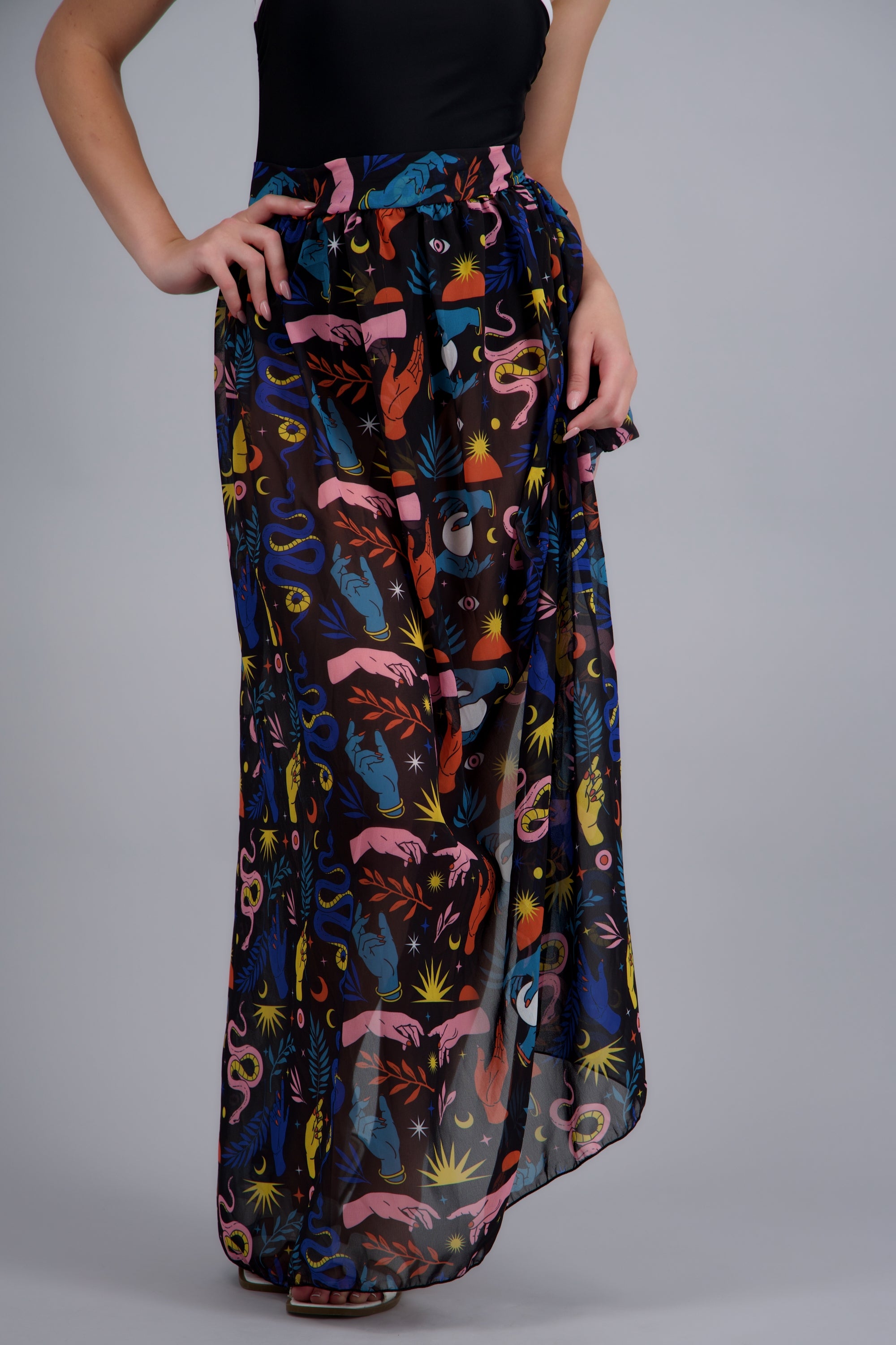 Salida falda midi NEGRO