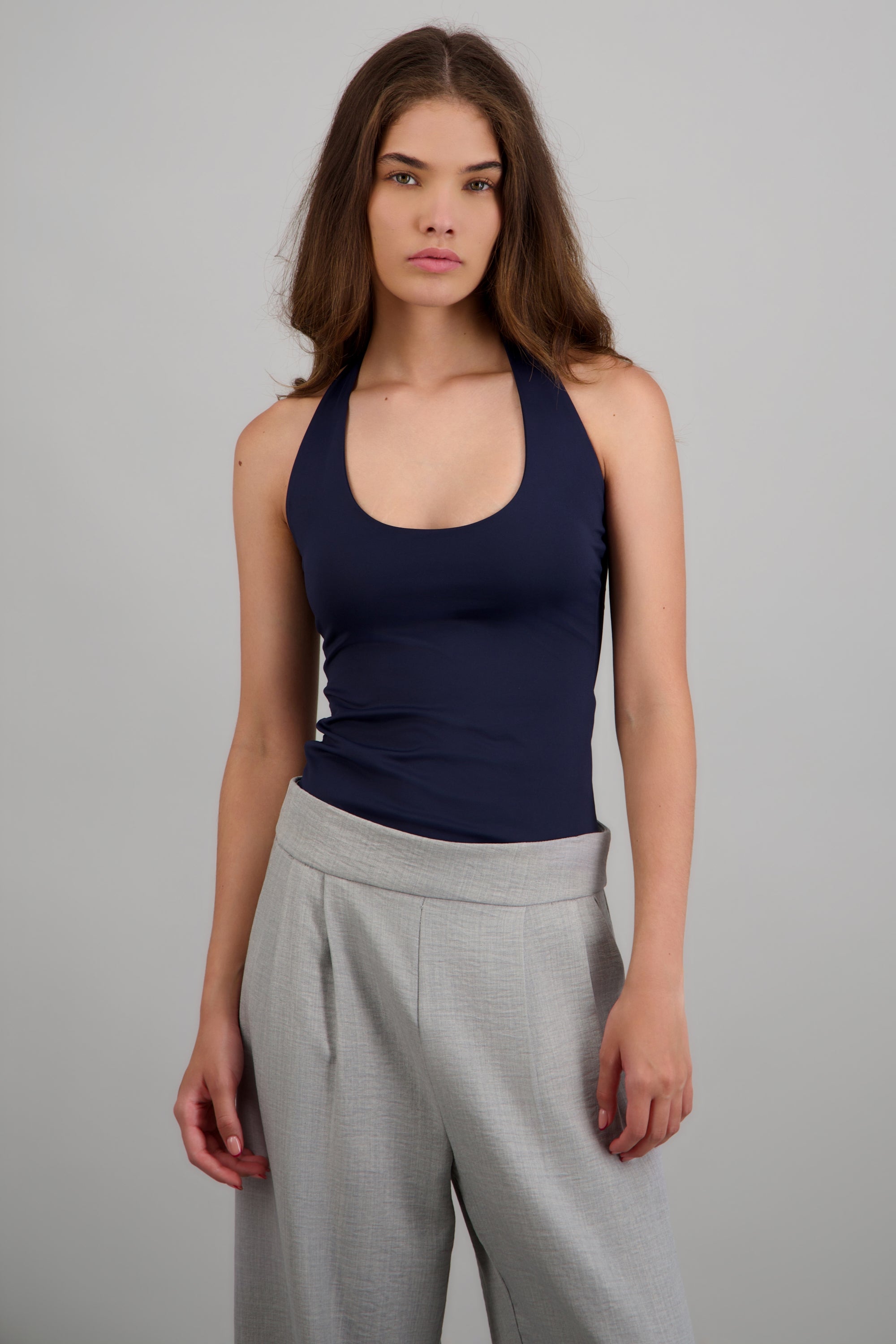 Body halter escote redondo MARINO