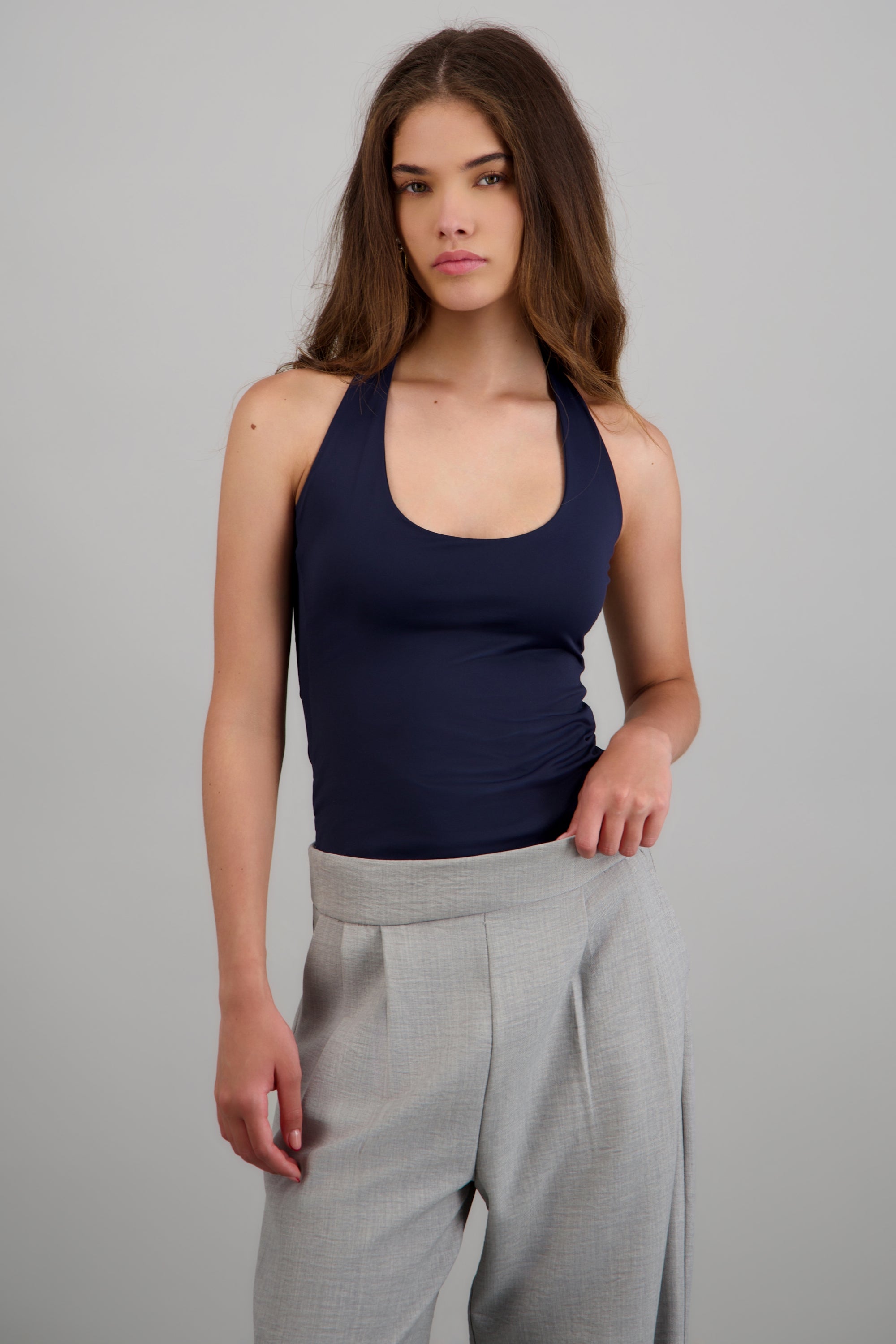 Body halter escote redondo MARINO