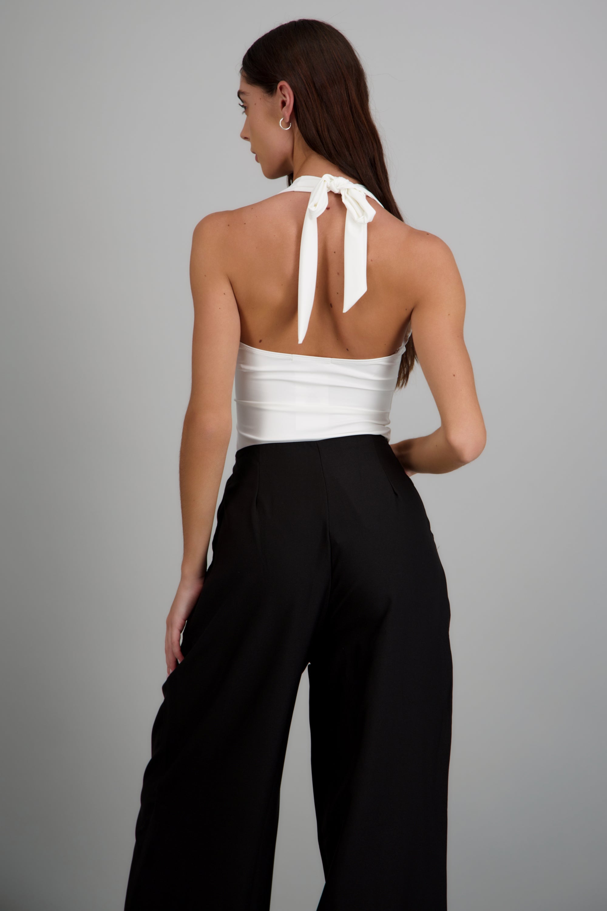 Body halter escote redondo BLANCO