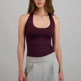 Body halter escote redondo
