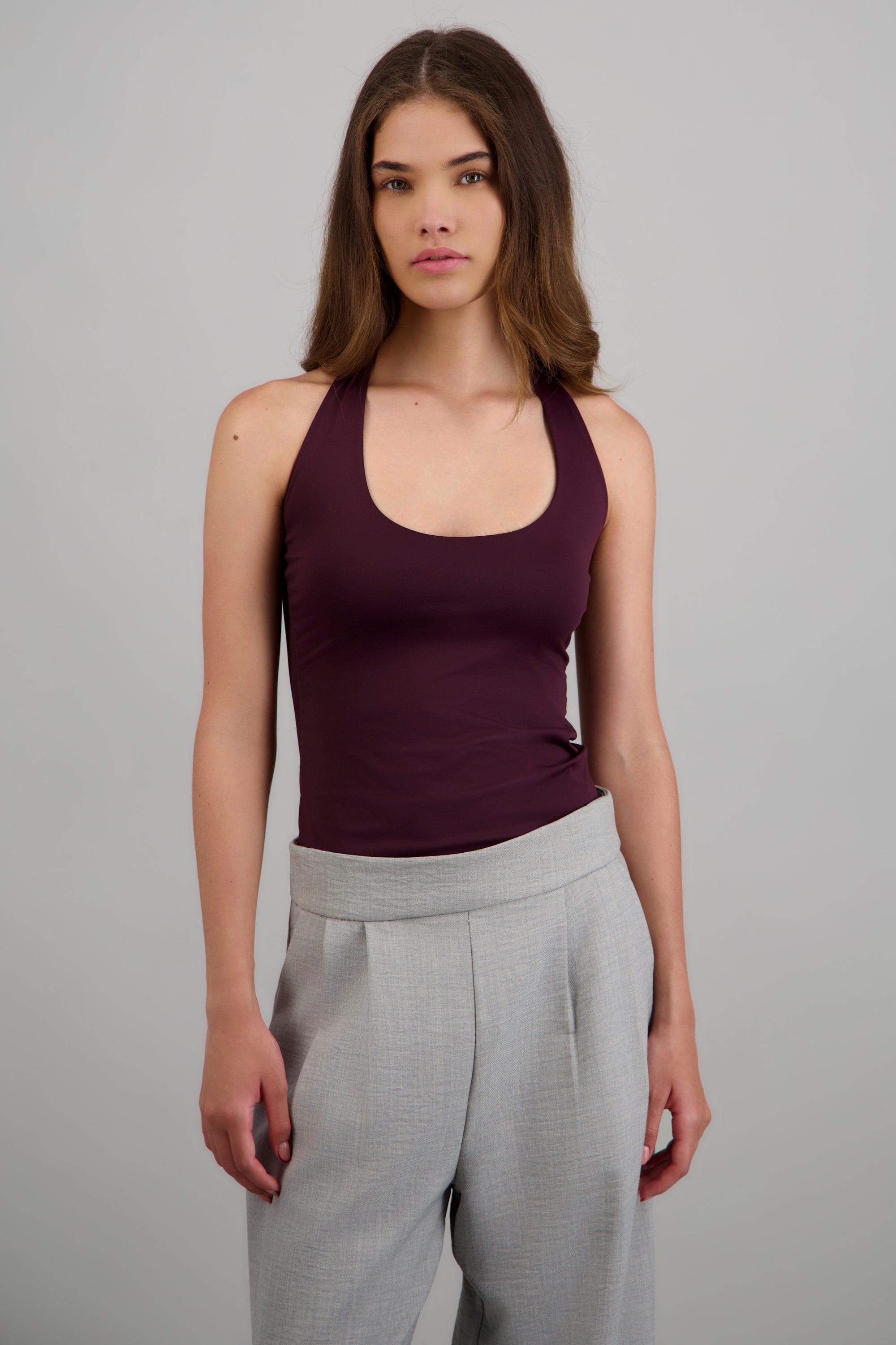 Body halter escote redondo