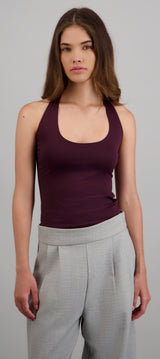 Body halter escote redondo