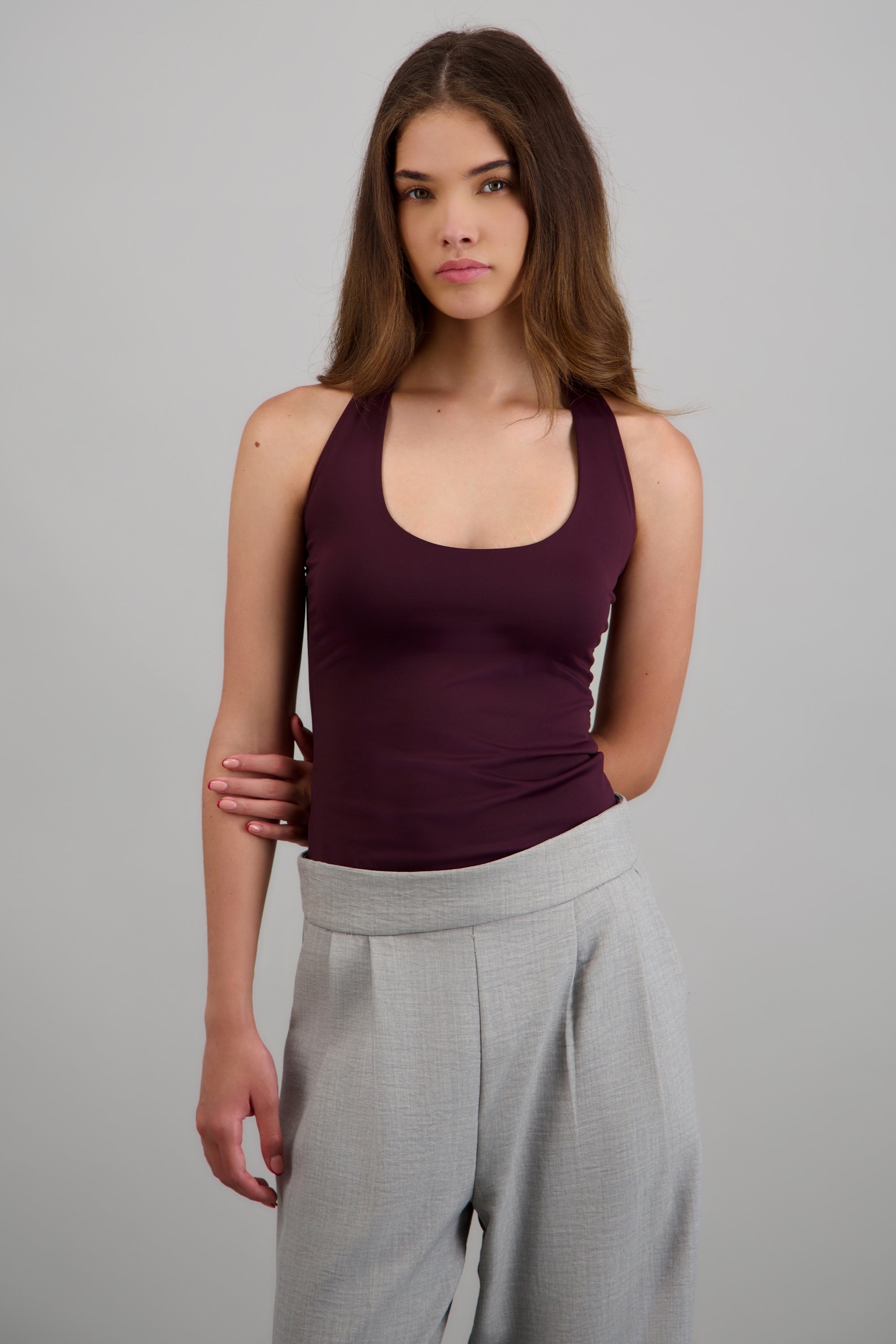Body halter escote redondo