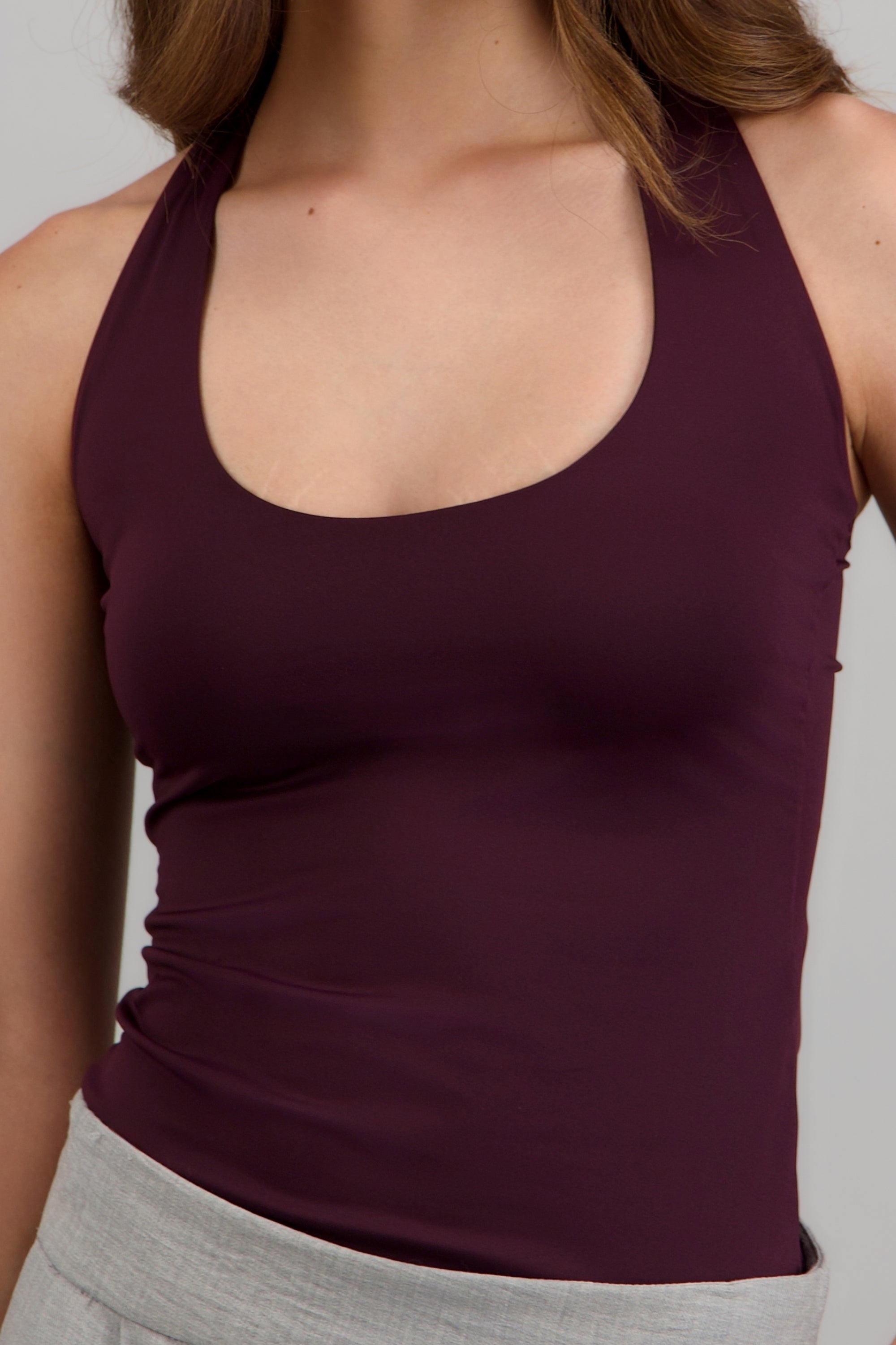 Body halter escote redondo
