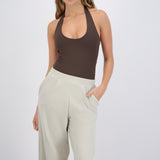 Body halter escote redondo
