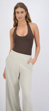 Body halter escote redondo