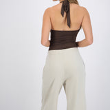Body halter escote redondo