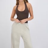 Body halter escote redondo