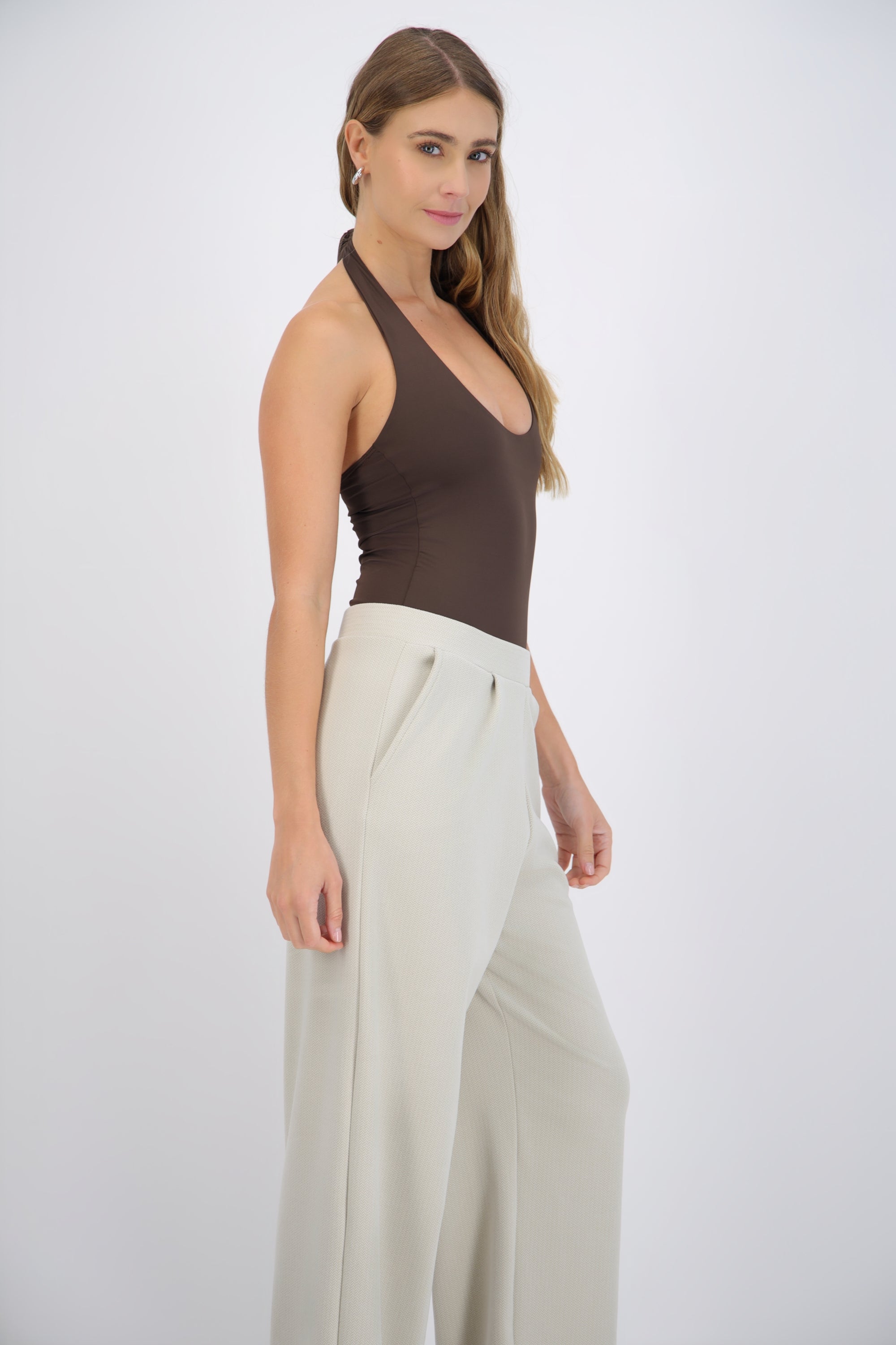 Body halter escote redondo