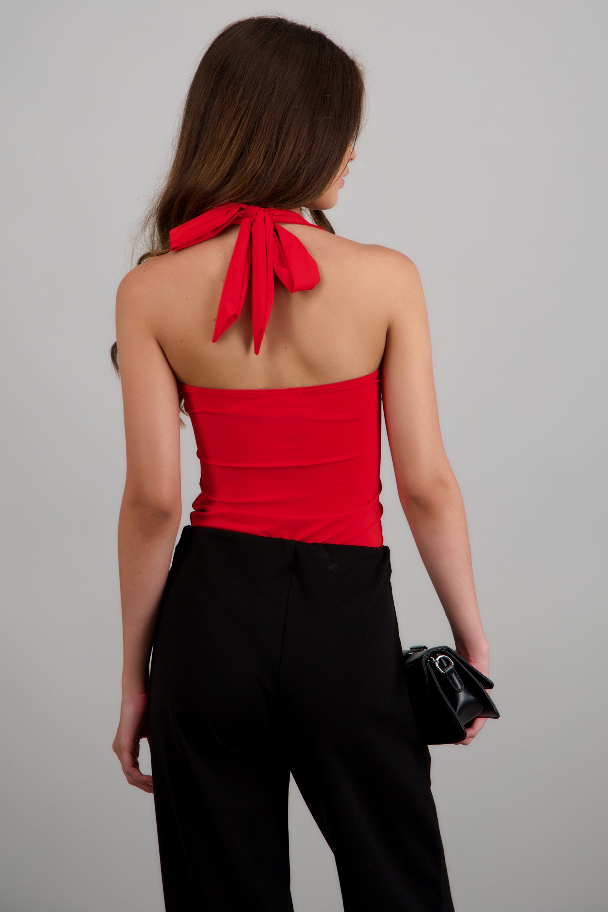 Body halter escote redondo ROJO