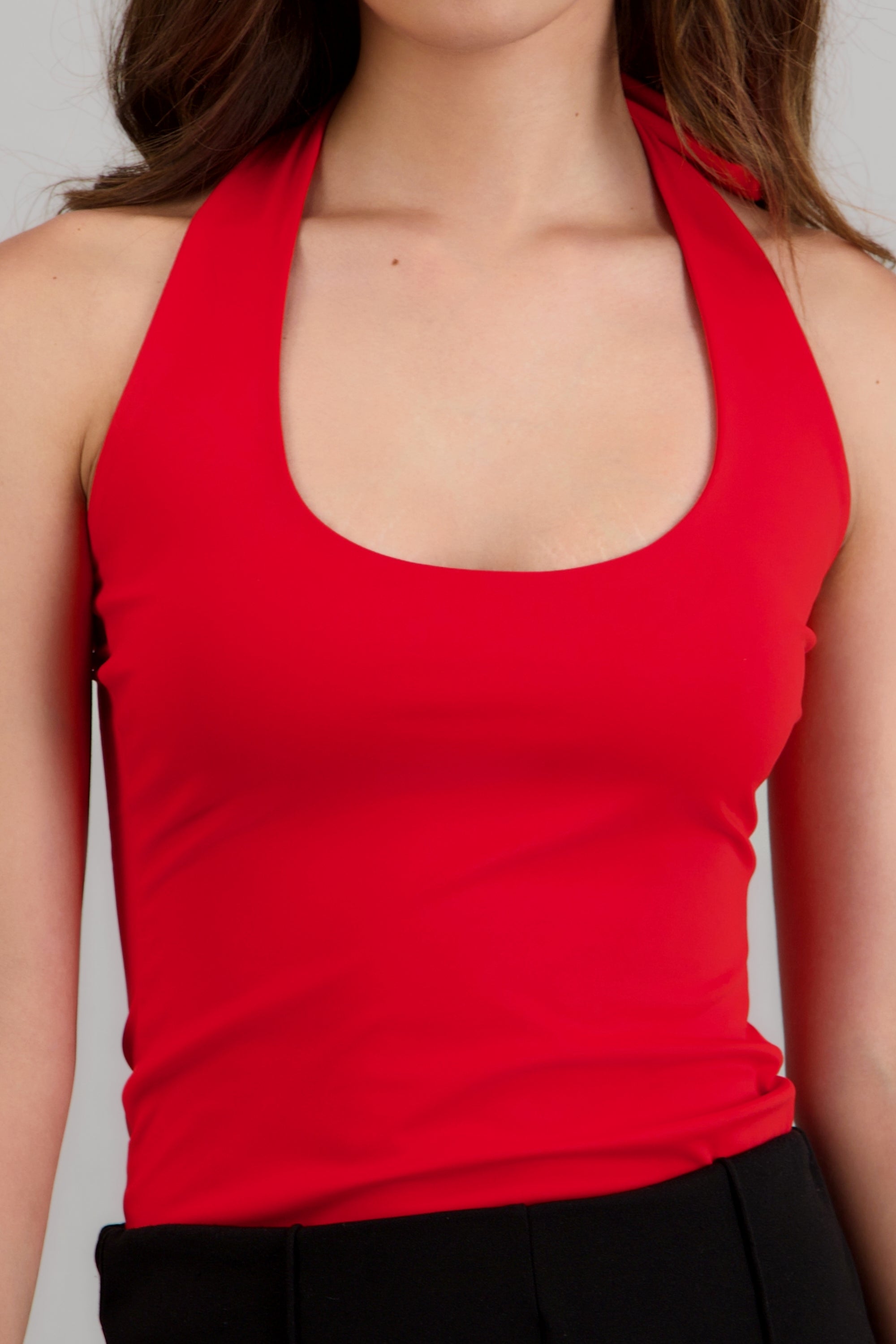 Body halter escote redondo ROJO