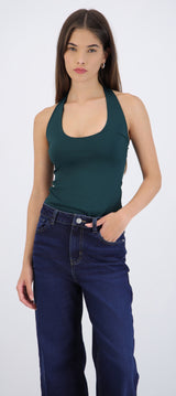 Body halter escote redondo