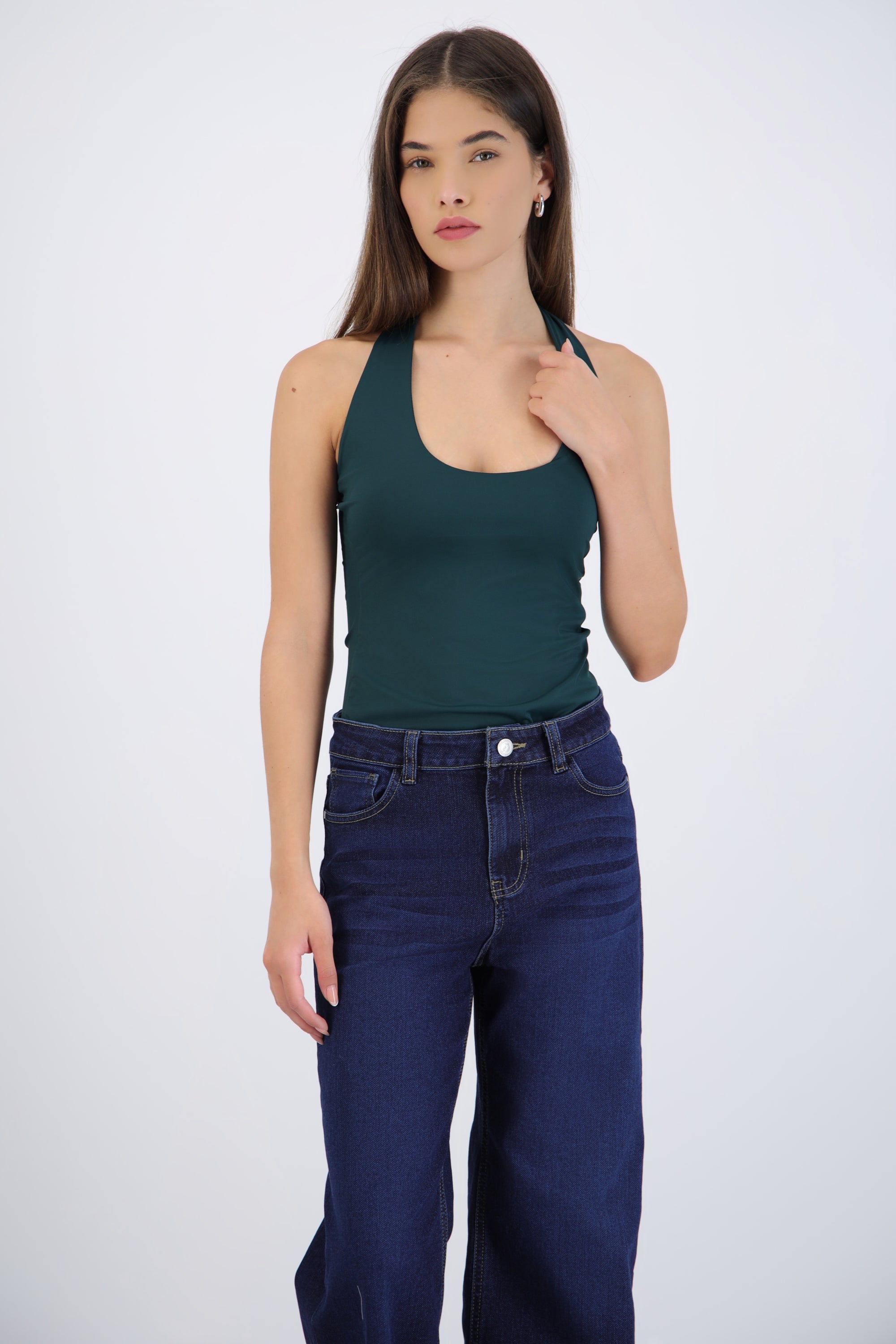 Body halter escote redondo