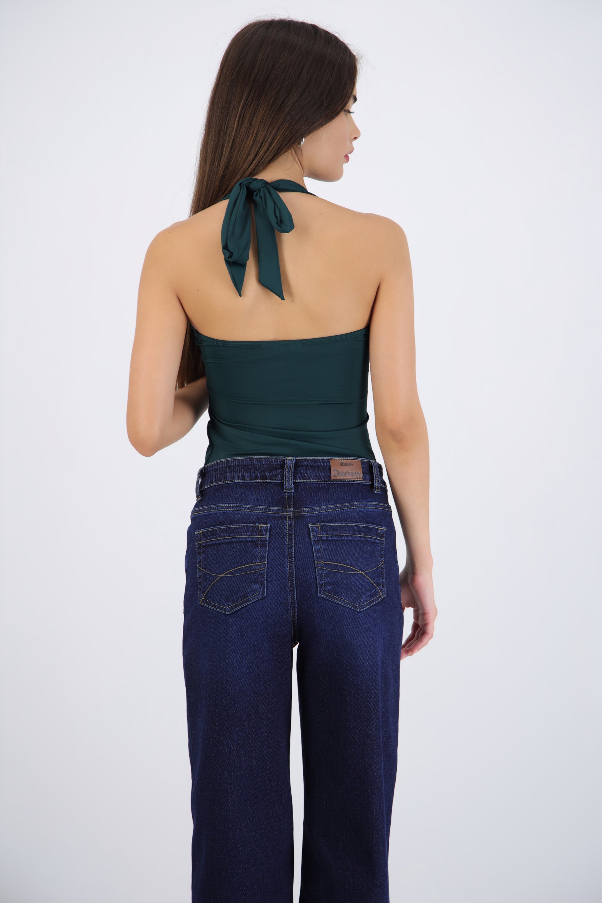 Body halter escote redondo