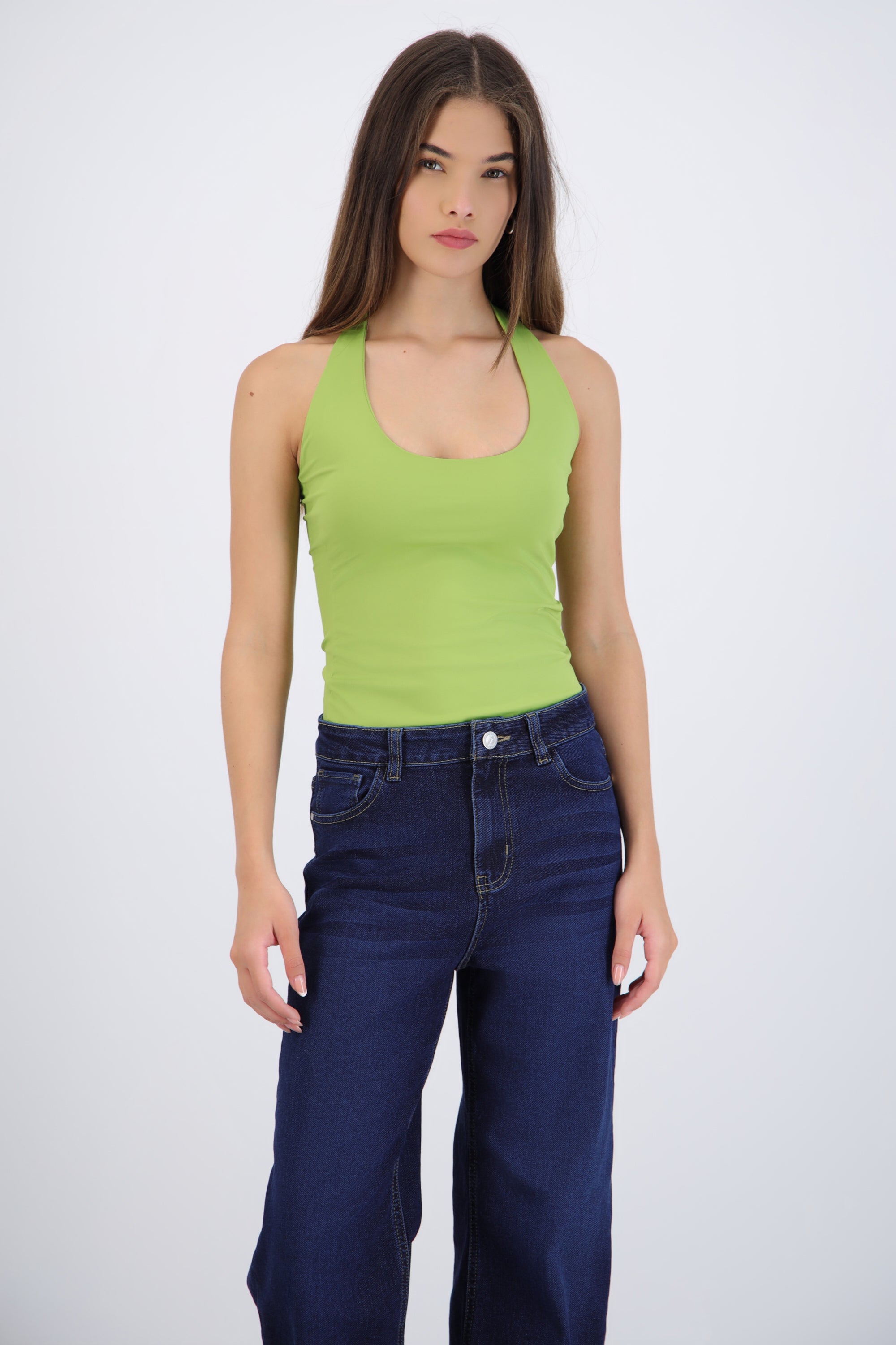 Body halter escote redondo