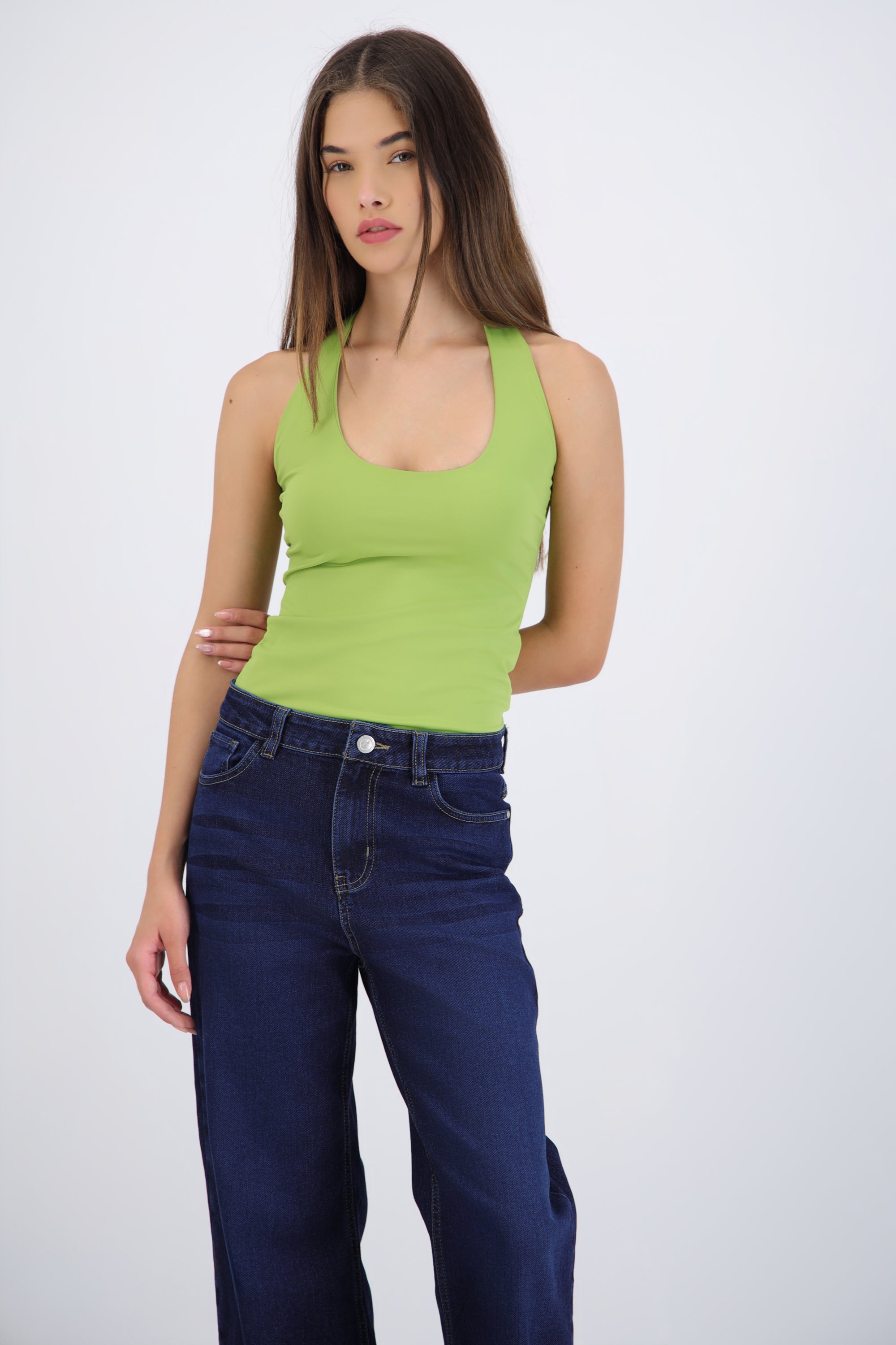 Body halter escote redondo