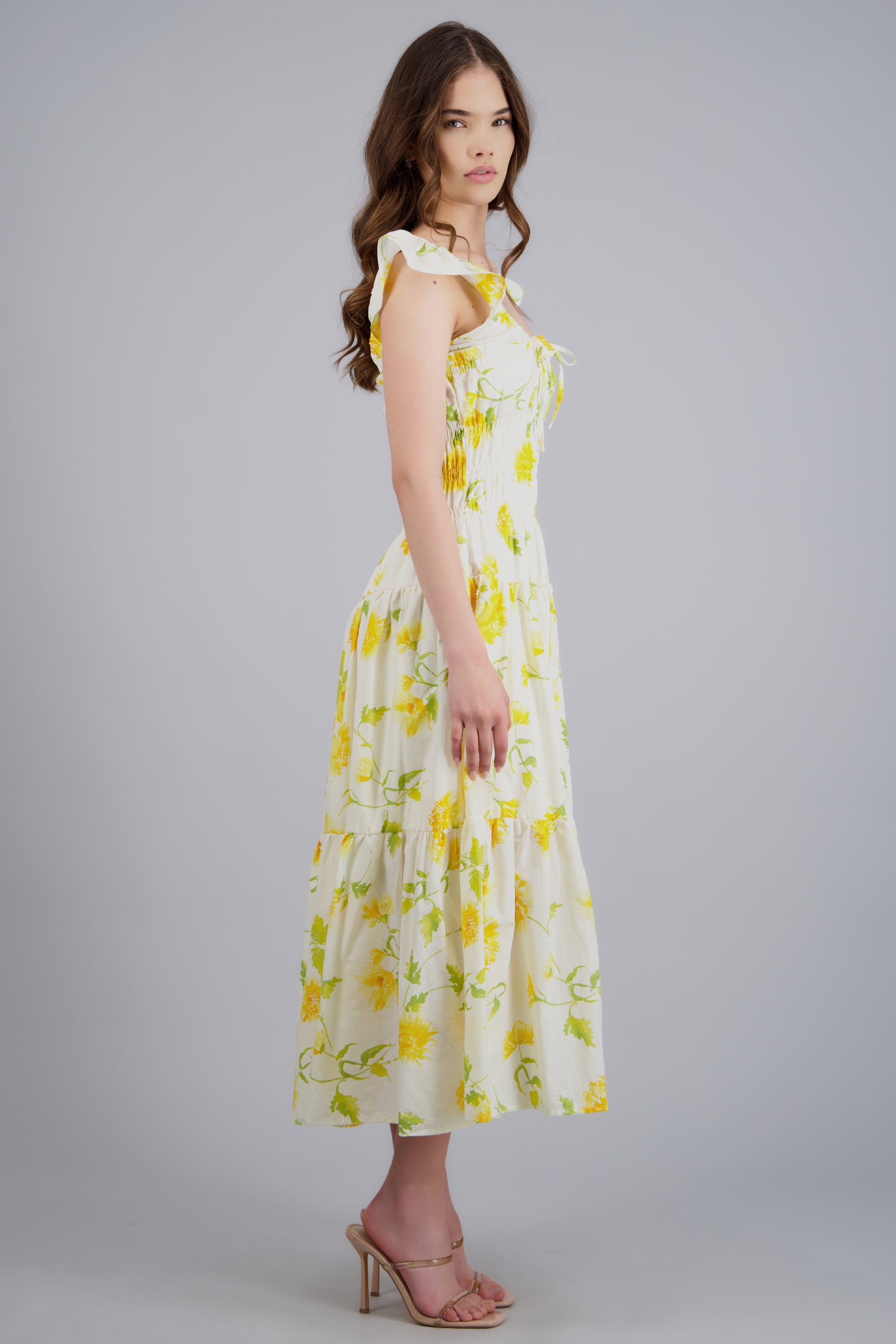 Vestido maxi estampado AMARILLO COMBO