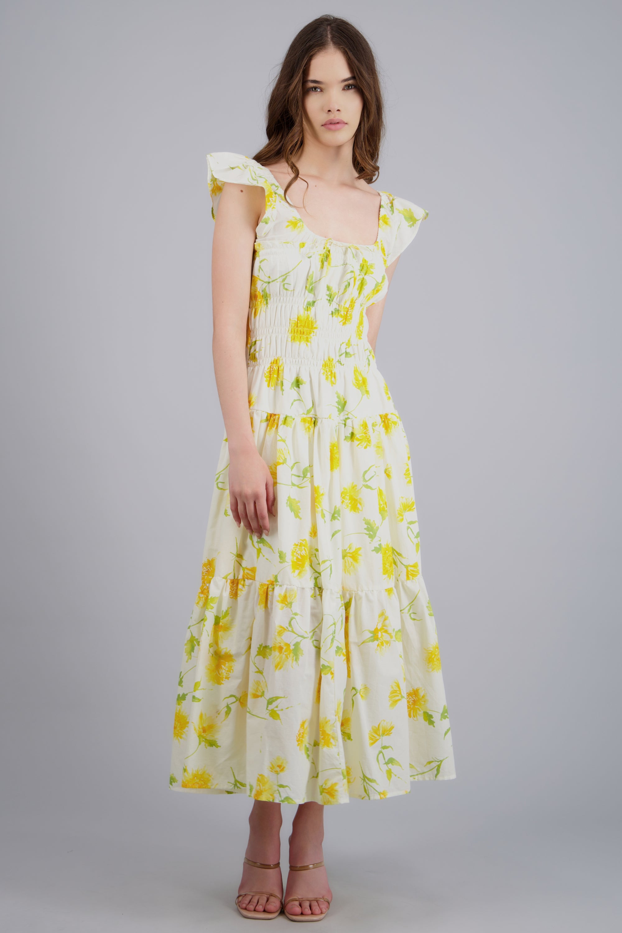 Vestido maxi estampado AMARILLO COMBO