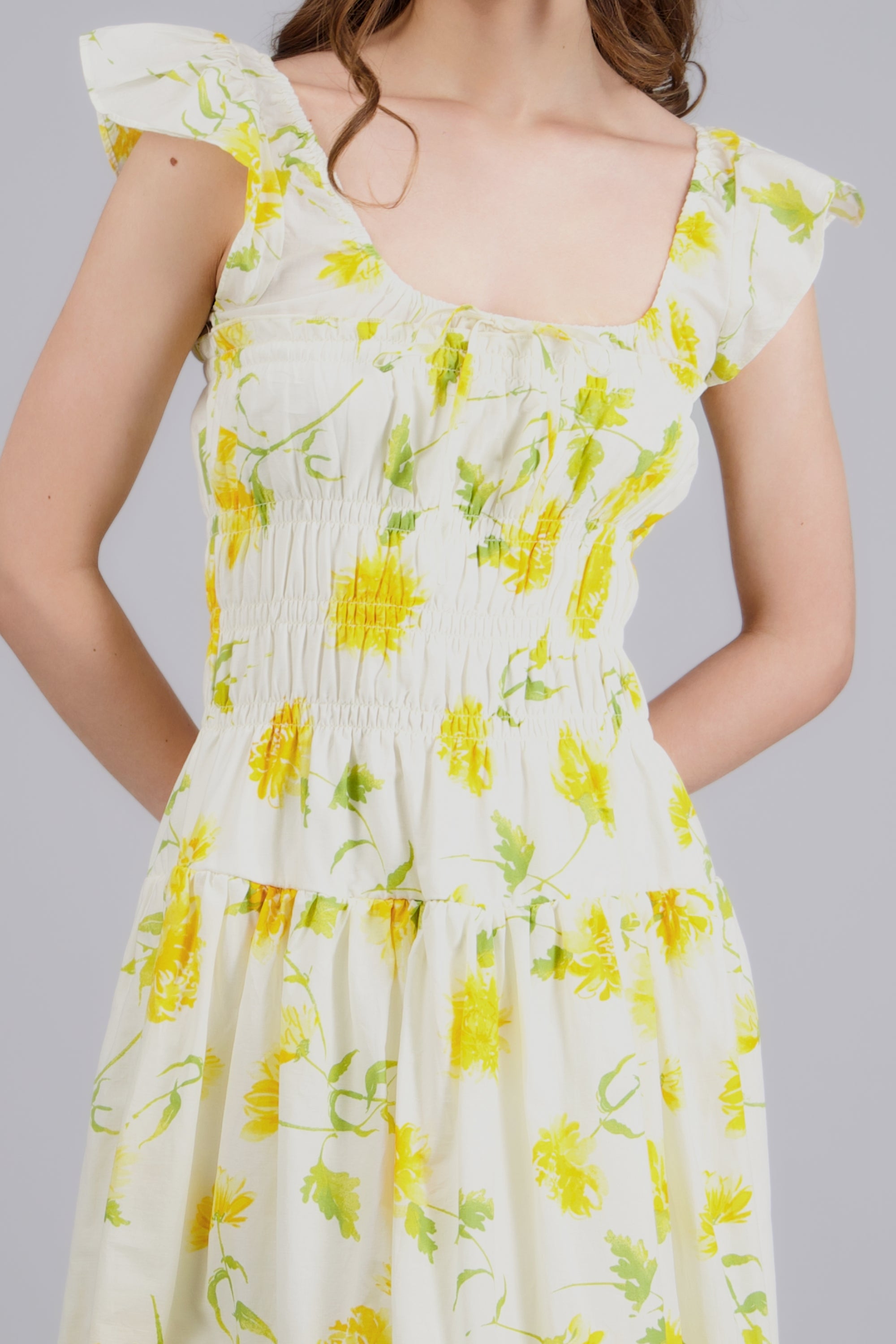 Vestido maxi estampado AMARILLO COMBO