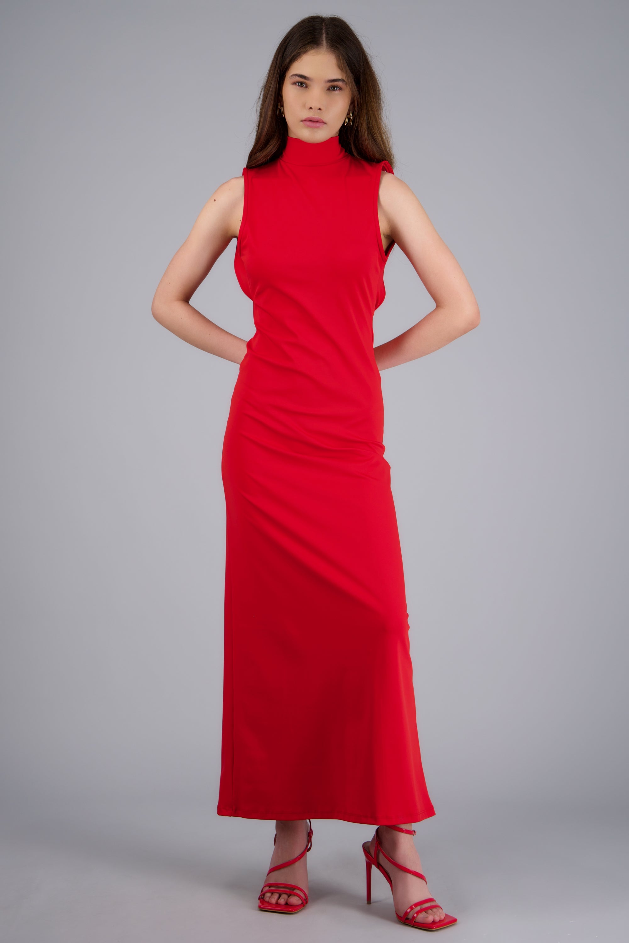 Vestido maxi halter ROJO