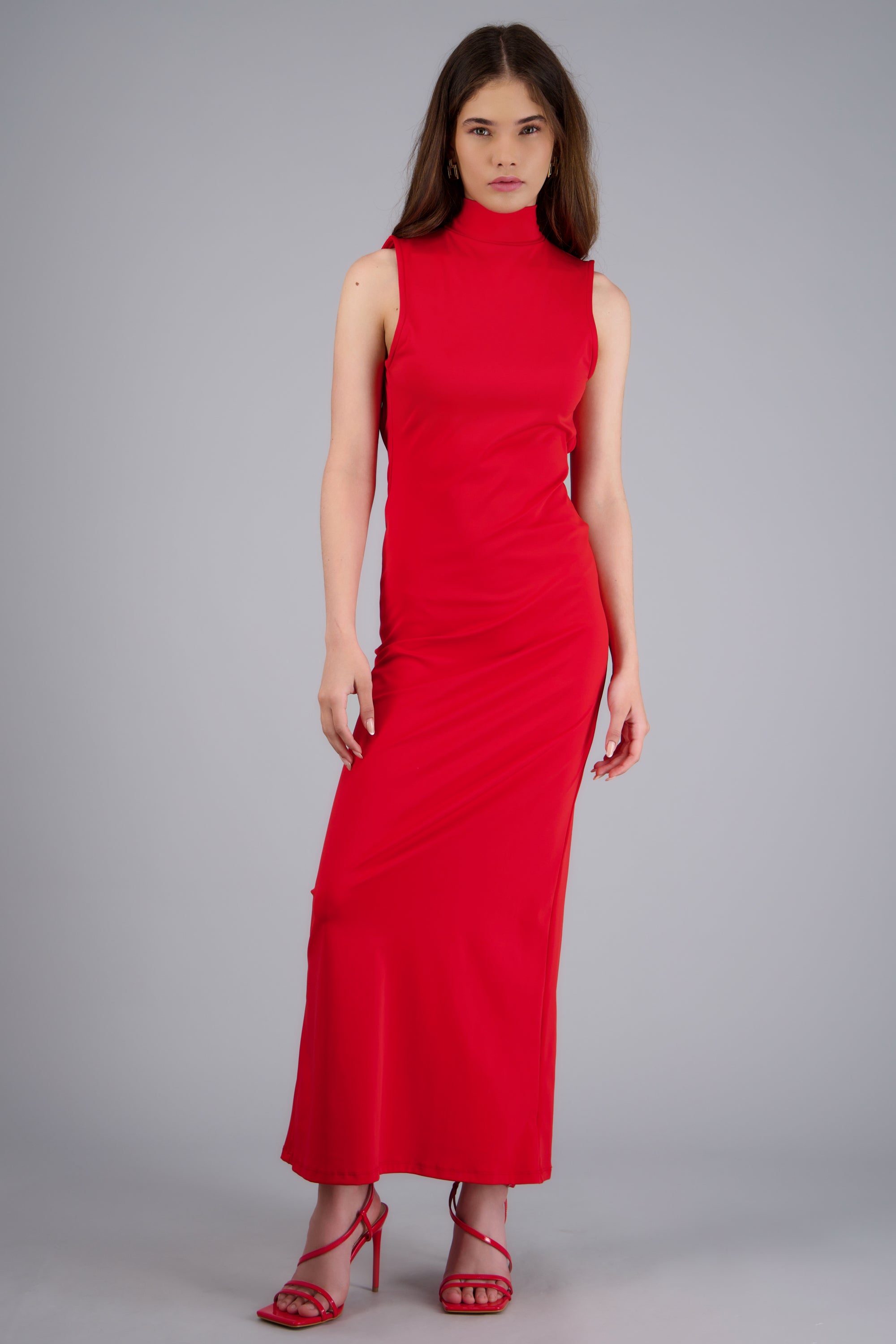 Vestido maxi halter ROJO