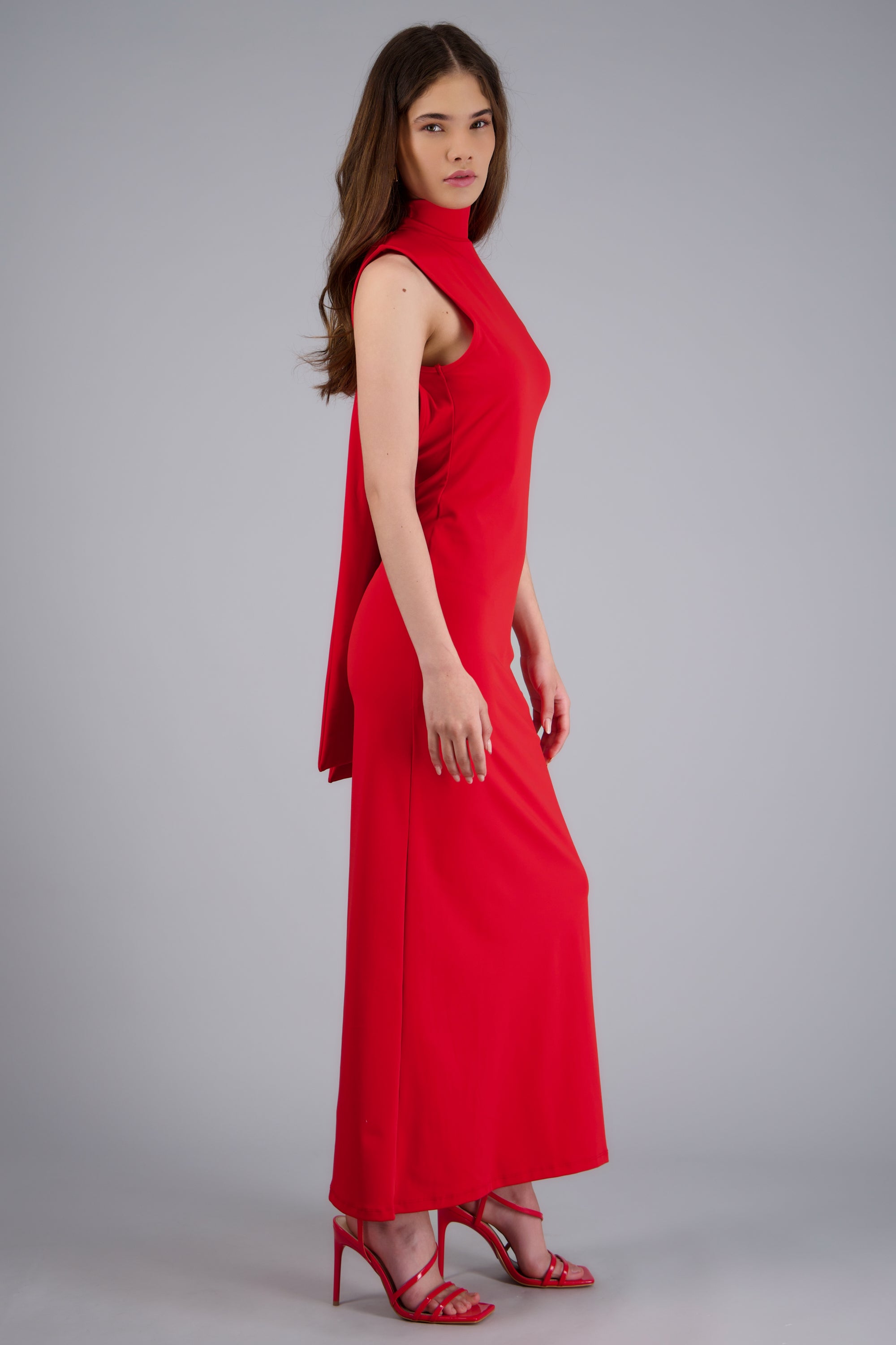 Vestido maxi halter ROJO