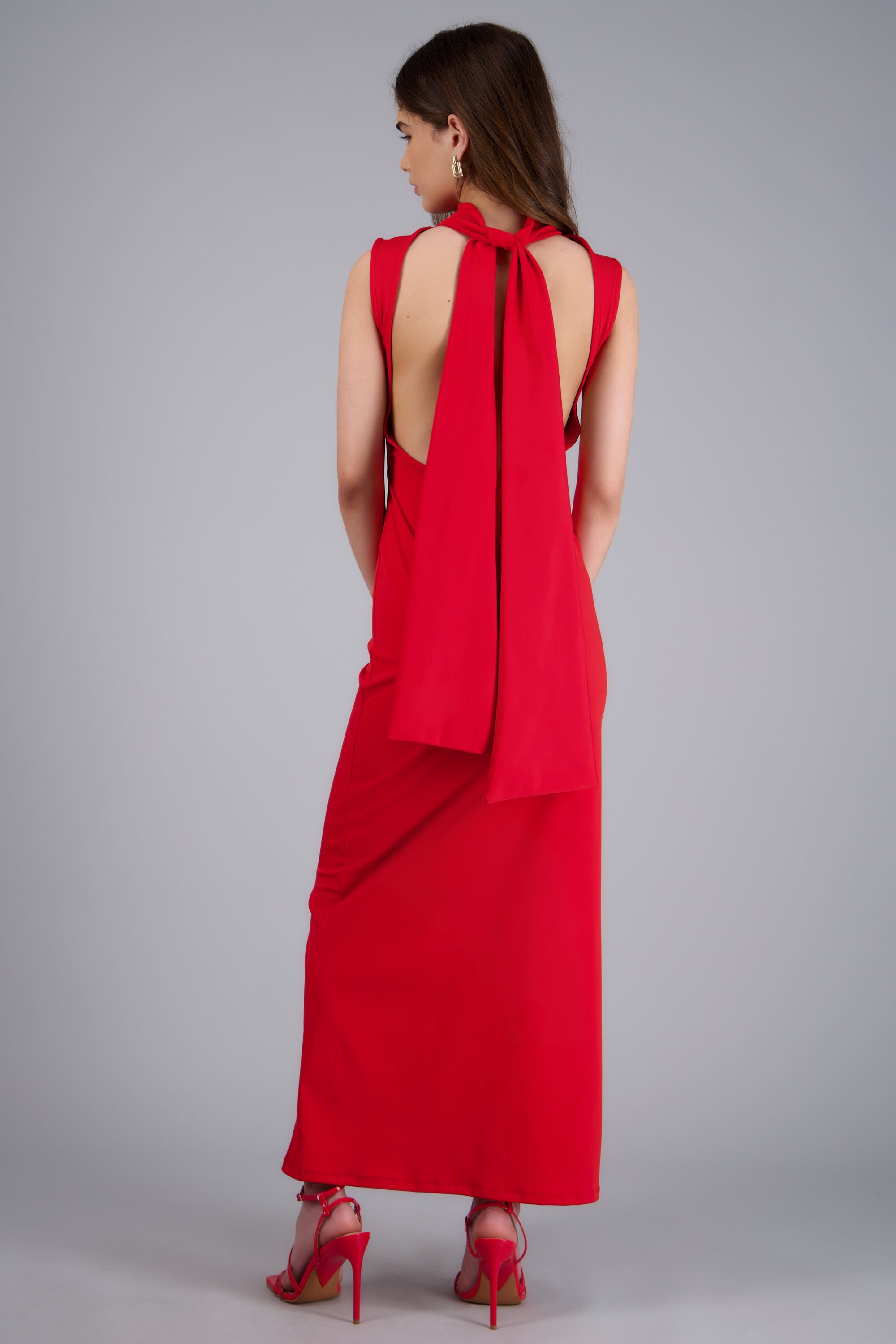 Vestido maxi halter ROJO